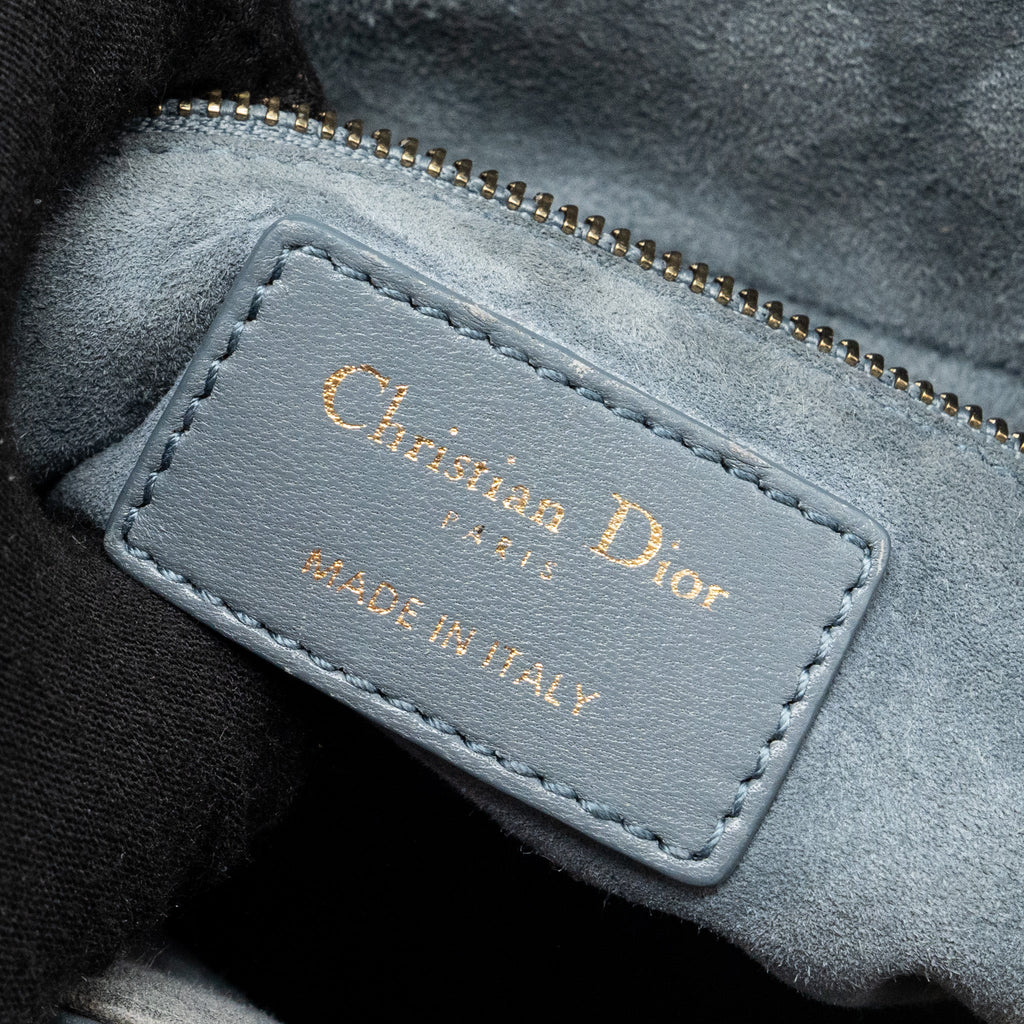 DIOR MINI LADY DIOR LIMITED EDITION LAMBSKIN GREY GHW