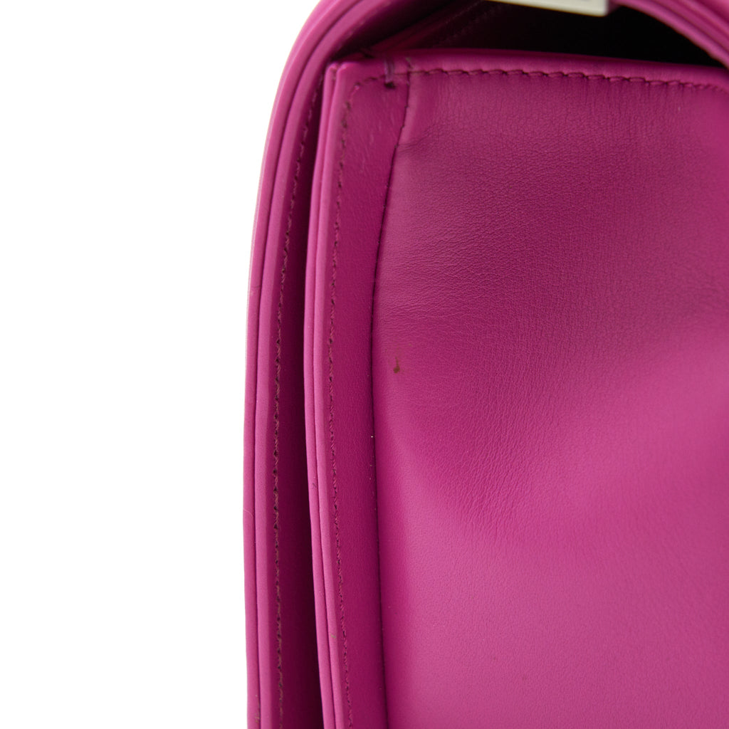 CHANEL MEDIUM LE BOY FLAP BAG IN PYTHON LEATHER PINK WITH BRUSHED SHW