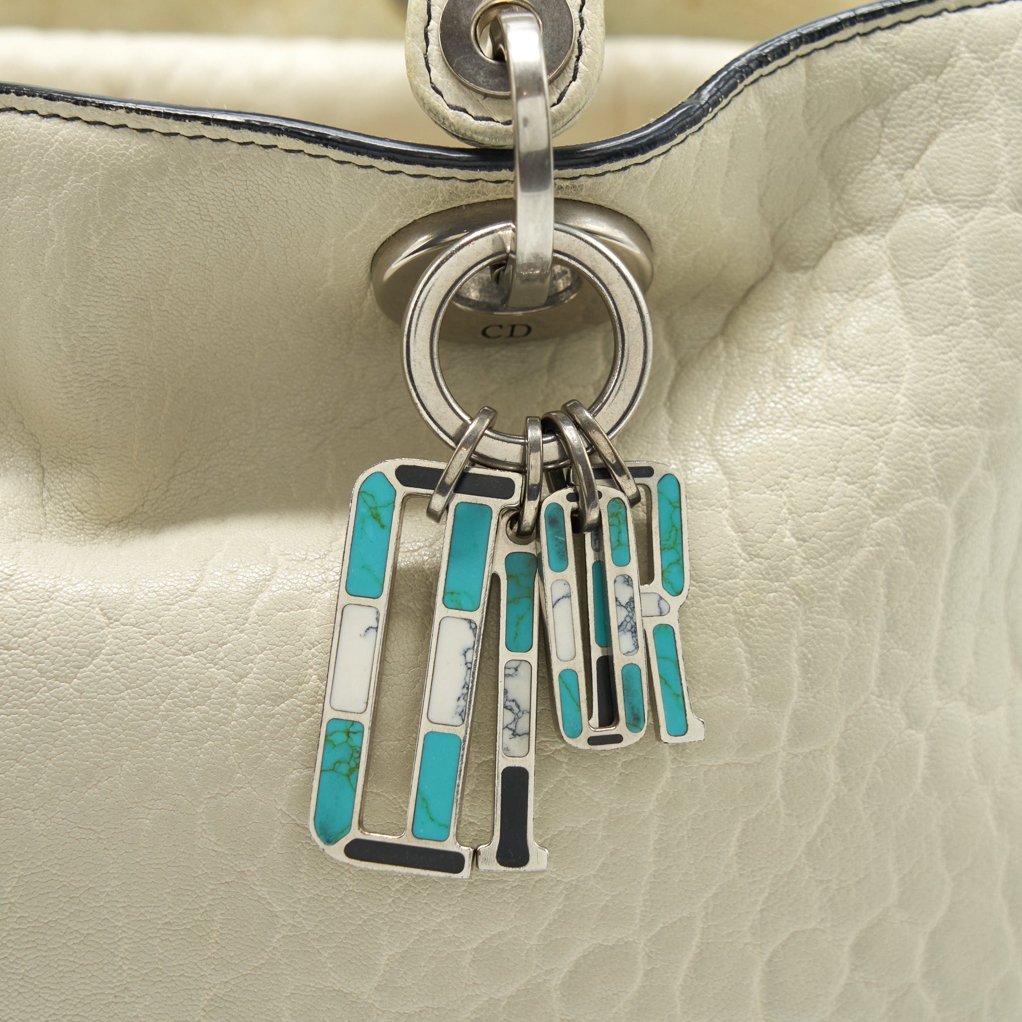 DIOR DIORISSIMO TOTE BAG WHITE MULTICOLOUR HARDWARE