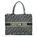 DIOR SMALL BOOK TOTE BAG BLUE OBLIQUE JACQUARD