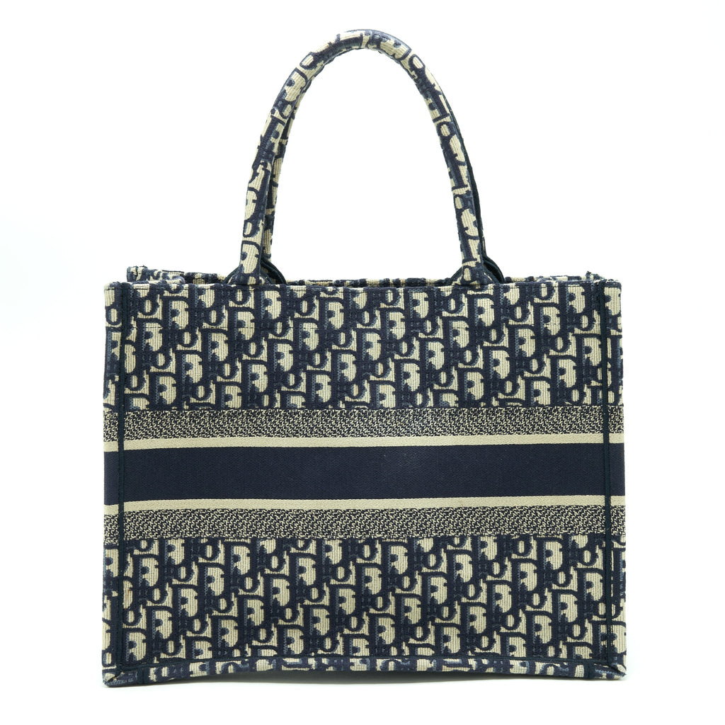 DIOR SMALL BOOK TOTE BAG BLUE OBLIQUE JACQUARD