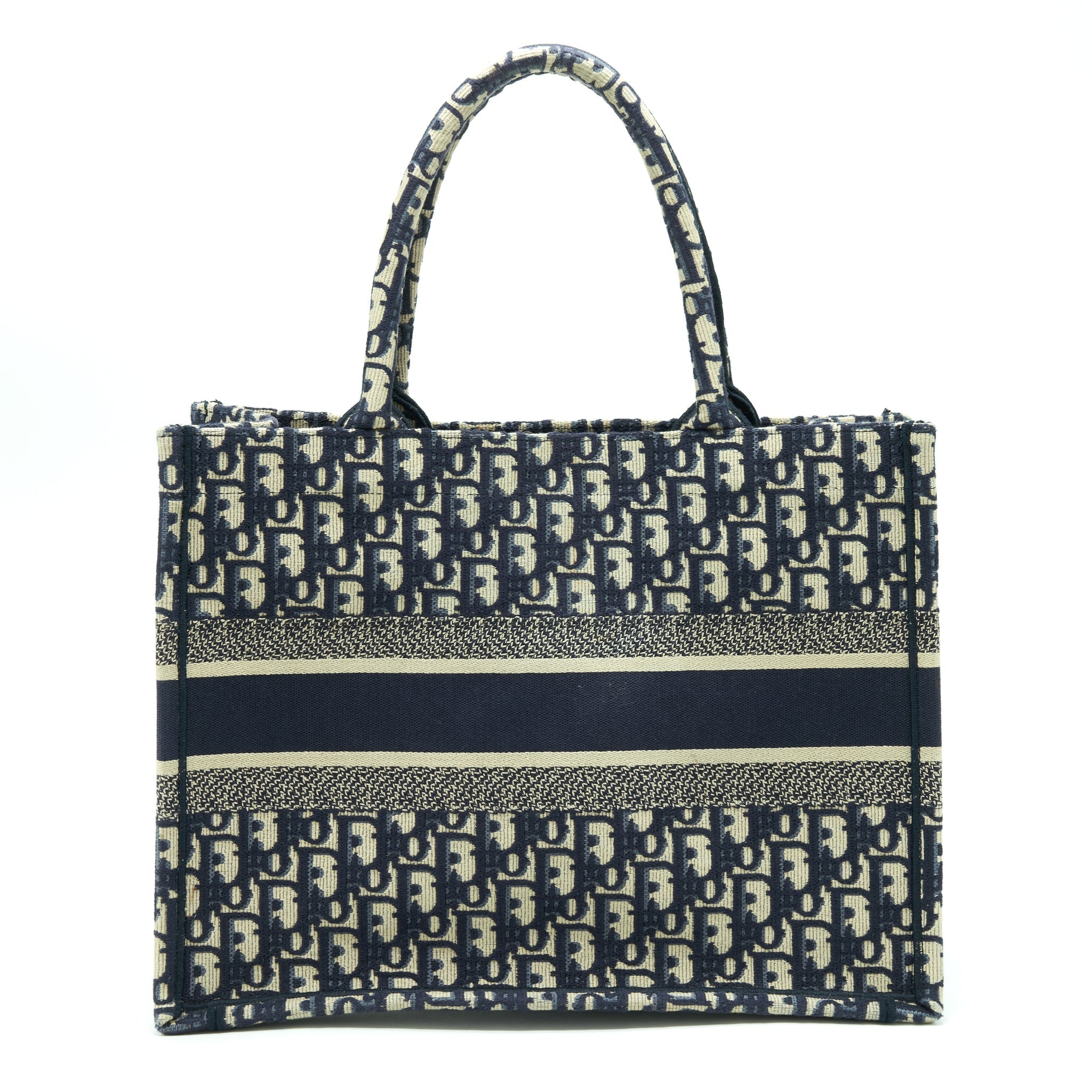 DIOR SMALL BOOK TOTE BAG BLUE OBLIQUE JACQUARD