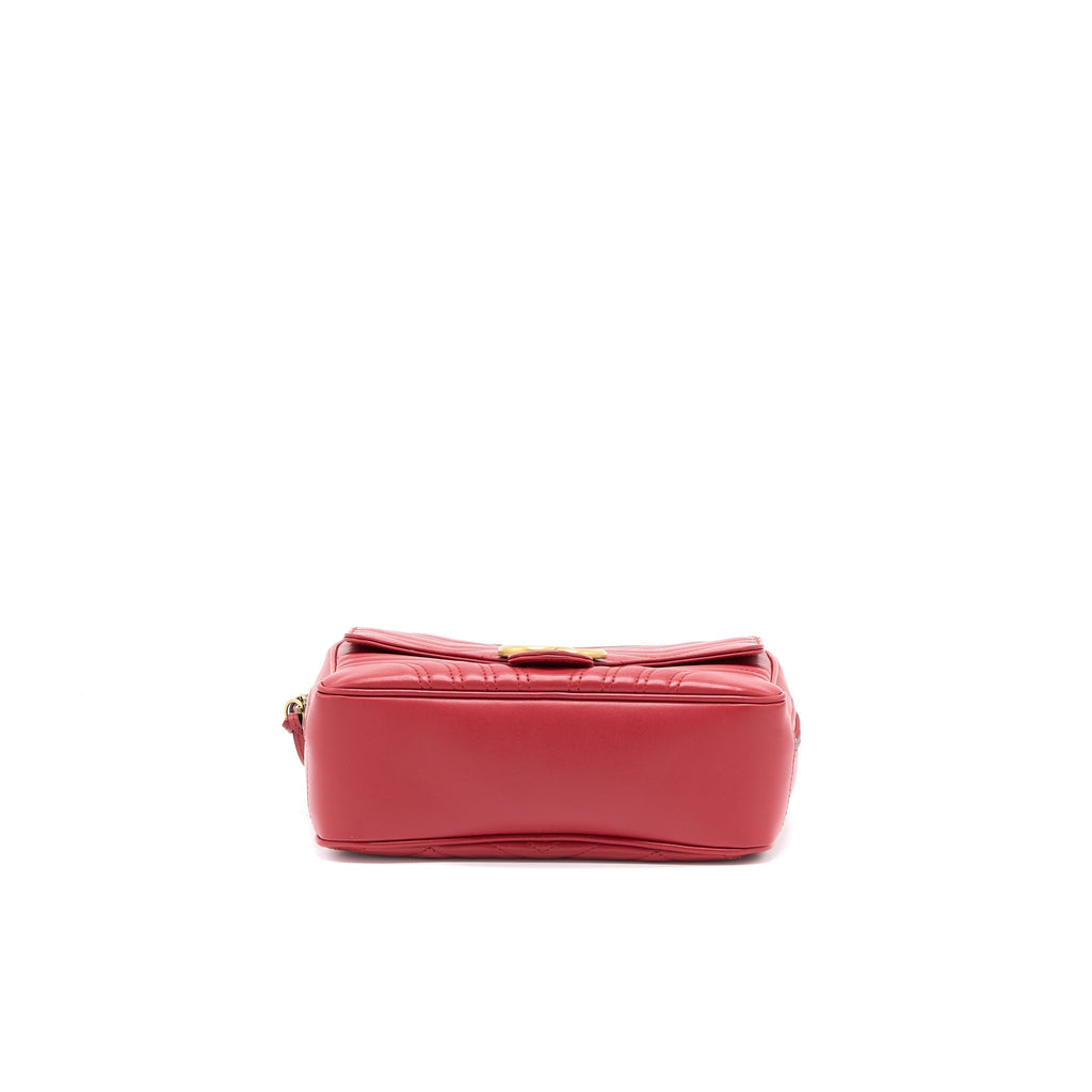 GUCCI SYLVIE WEB GG MARMONT BAG CALFSKIN RED GHW