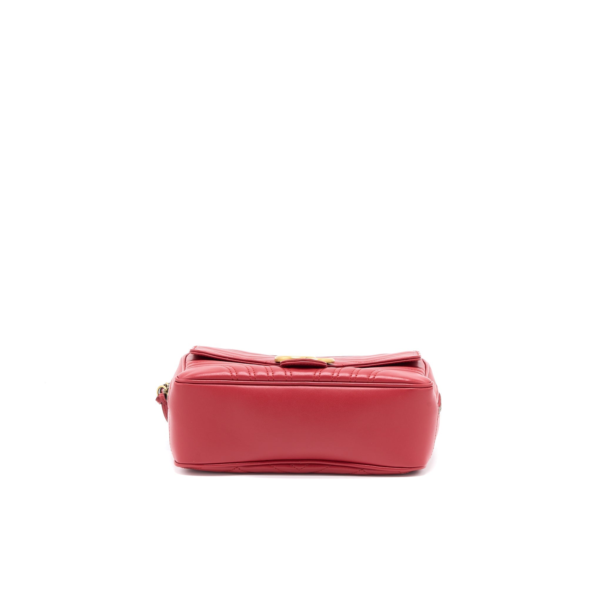GUCCI SYLVIE WEB GG MARMONT BAG CALFSKIN RED GHW