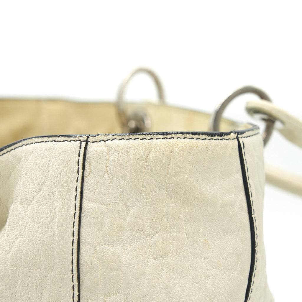 DIOR DIORISSIMO TOTE BAG WHITE MULTICOLOUR HARDWARE