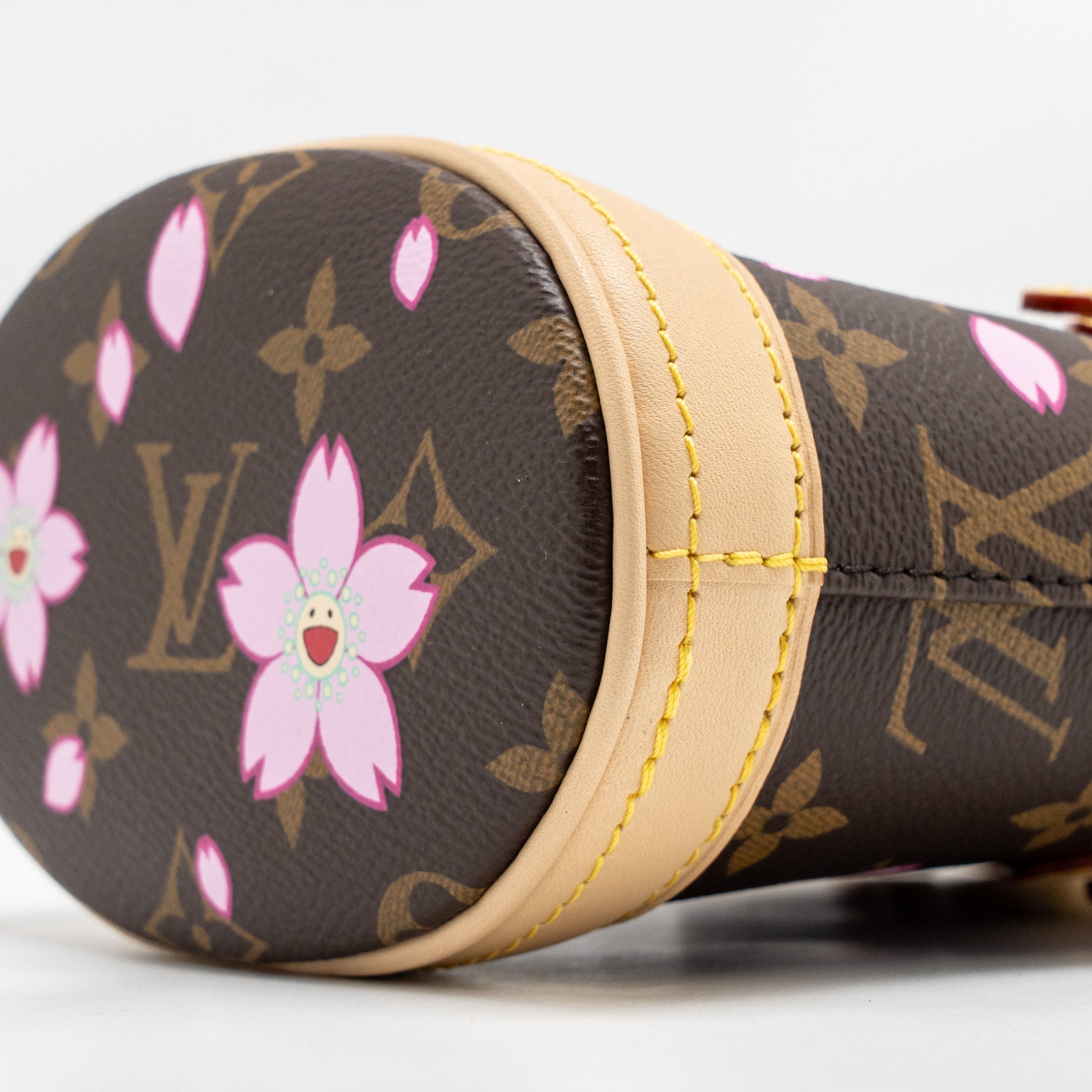 LOUIS VUITTON HARUKI MURAKAMI NANO BUCKET MONOGRAM CANVAS SAKURA BROWN GHW