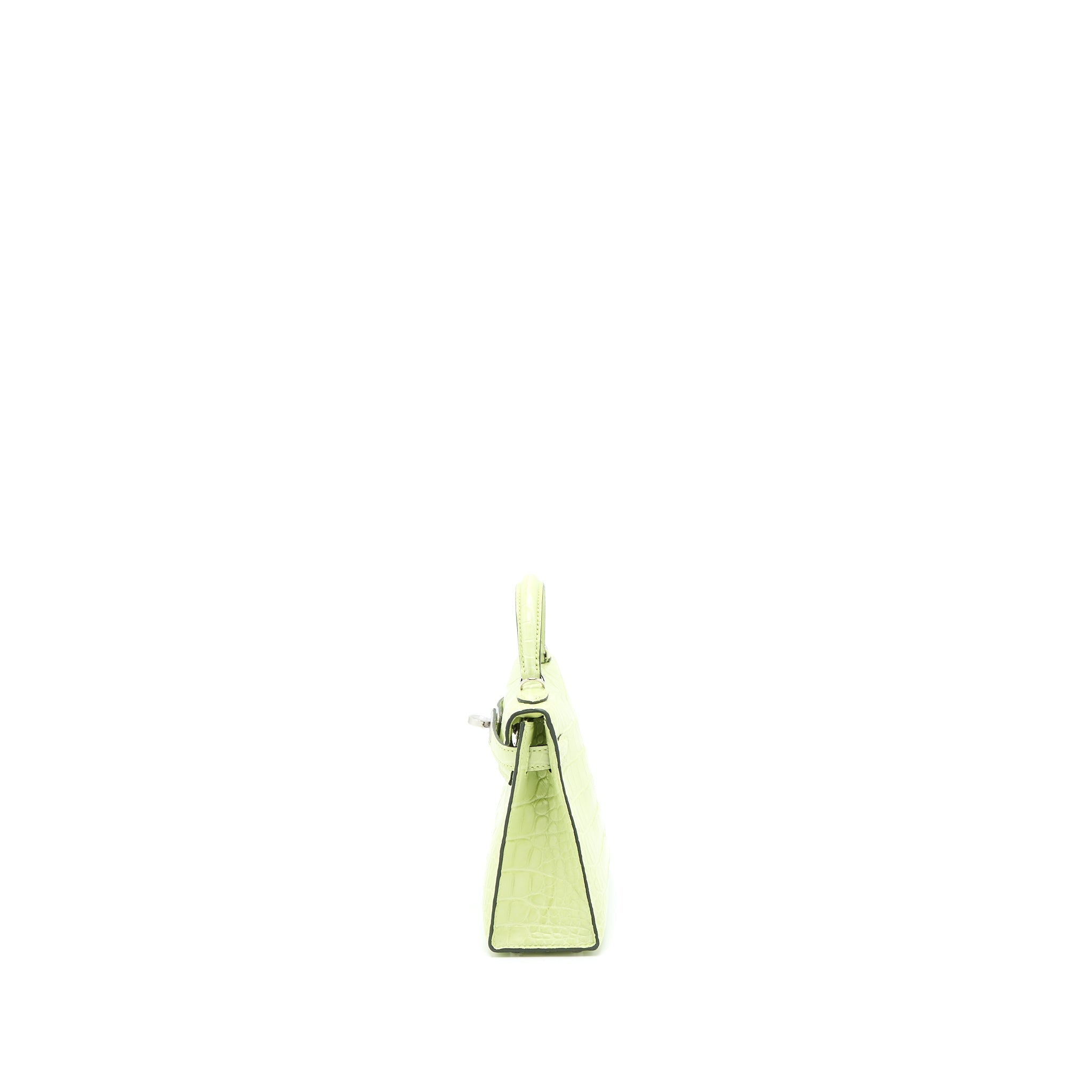 HERMES MINI KELLY II ALLIGATOR MISSISSIPPIENSIS R9 JAUNE BOURGEON SHW