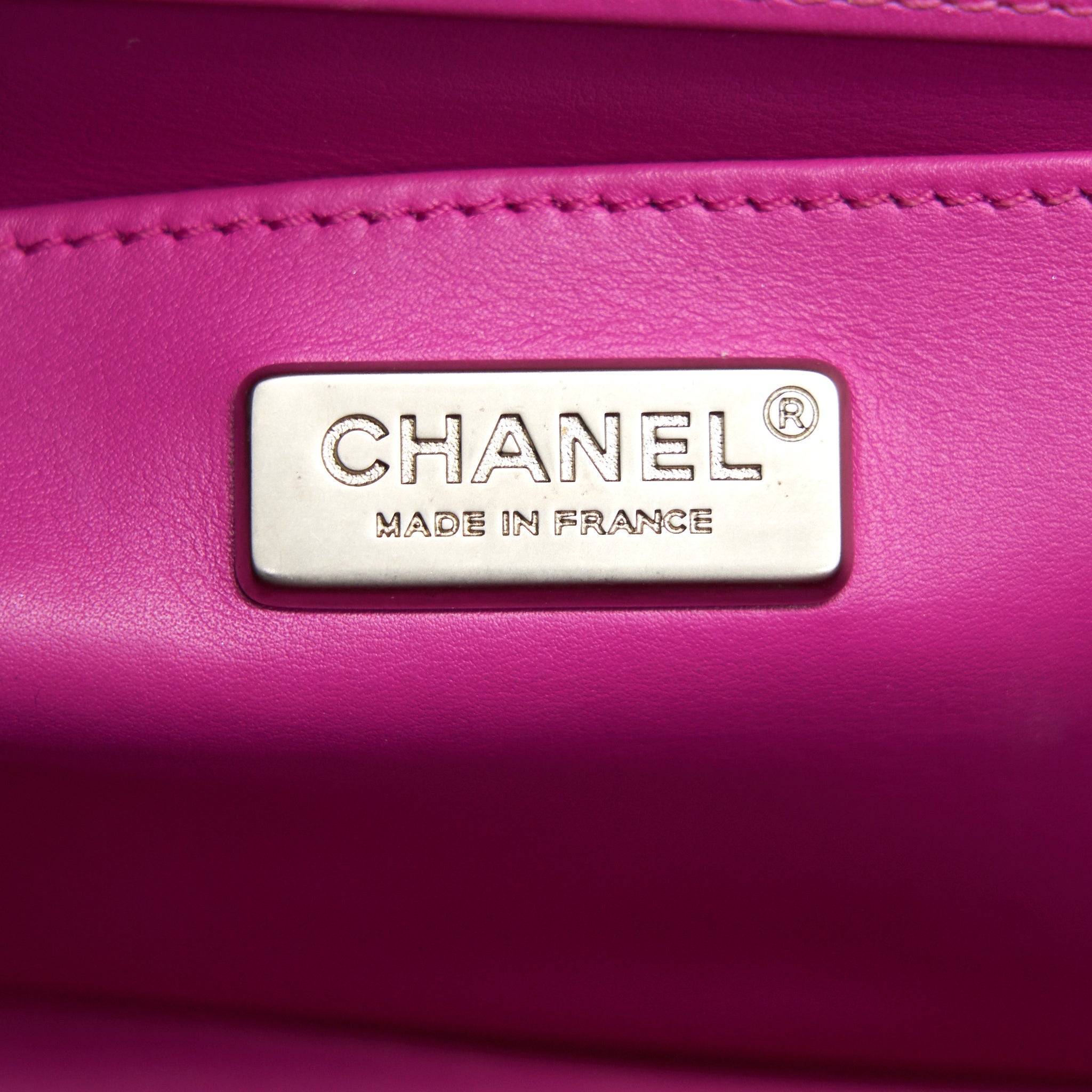 CHANEL MEDIUM LE BOY FLAP BAG IN PYTHON LEATHER PINK WITH BRUSHED SHW
