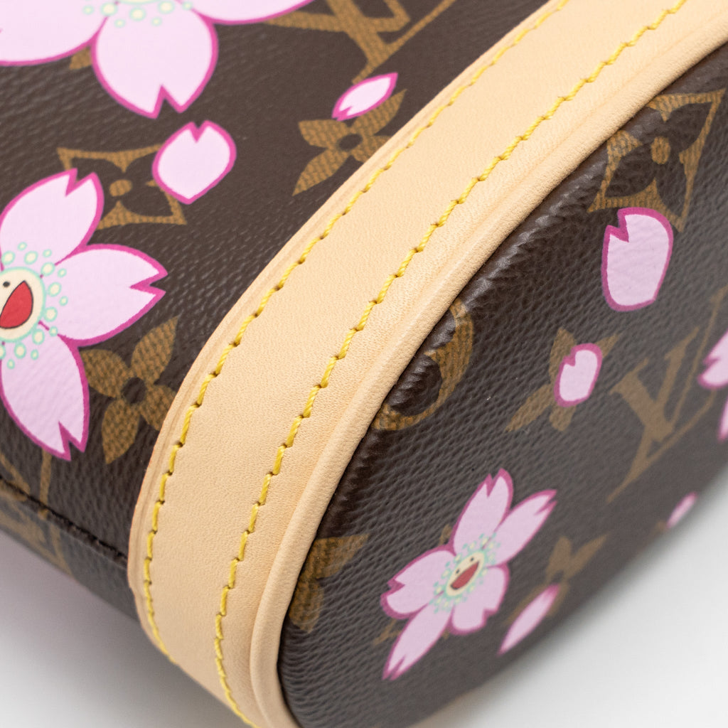 LOUIS VUITTON HARUKI MURAKAMI NANO BUCKET MONOGRAM CANVAS SAKURA BROWN GHW
