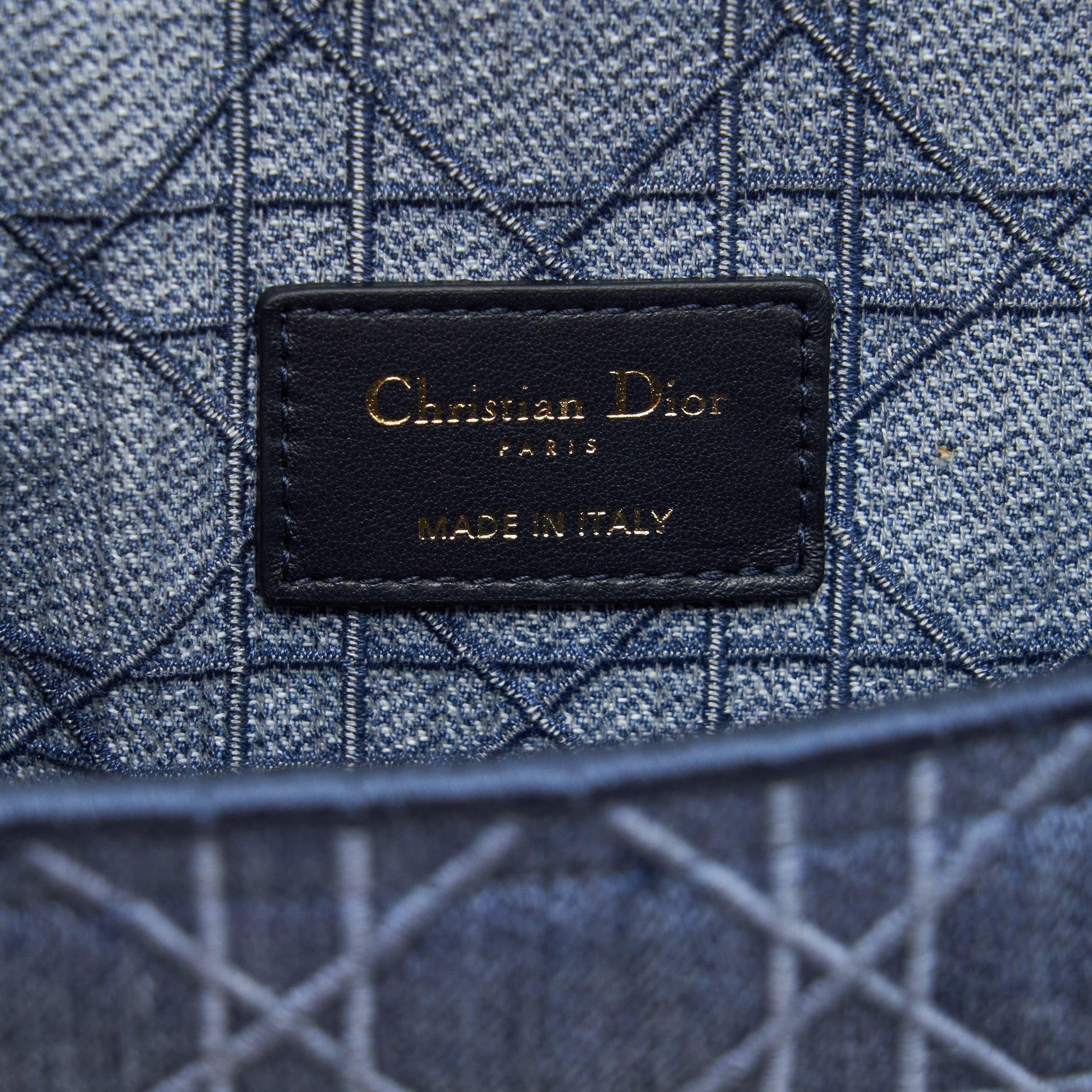 DIOR SMALL DIOR CARO BAG DENIM BLUE GHW