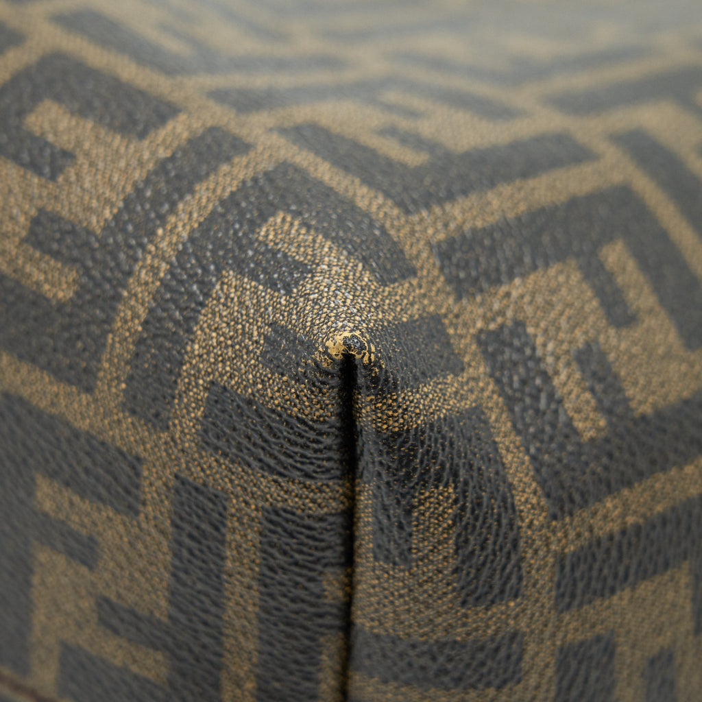 FENDI MONOGRAM LEATHER SHOPPER TOTE BAG