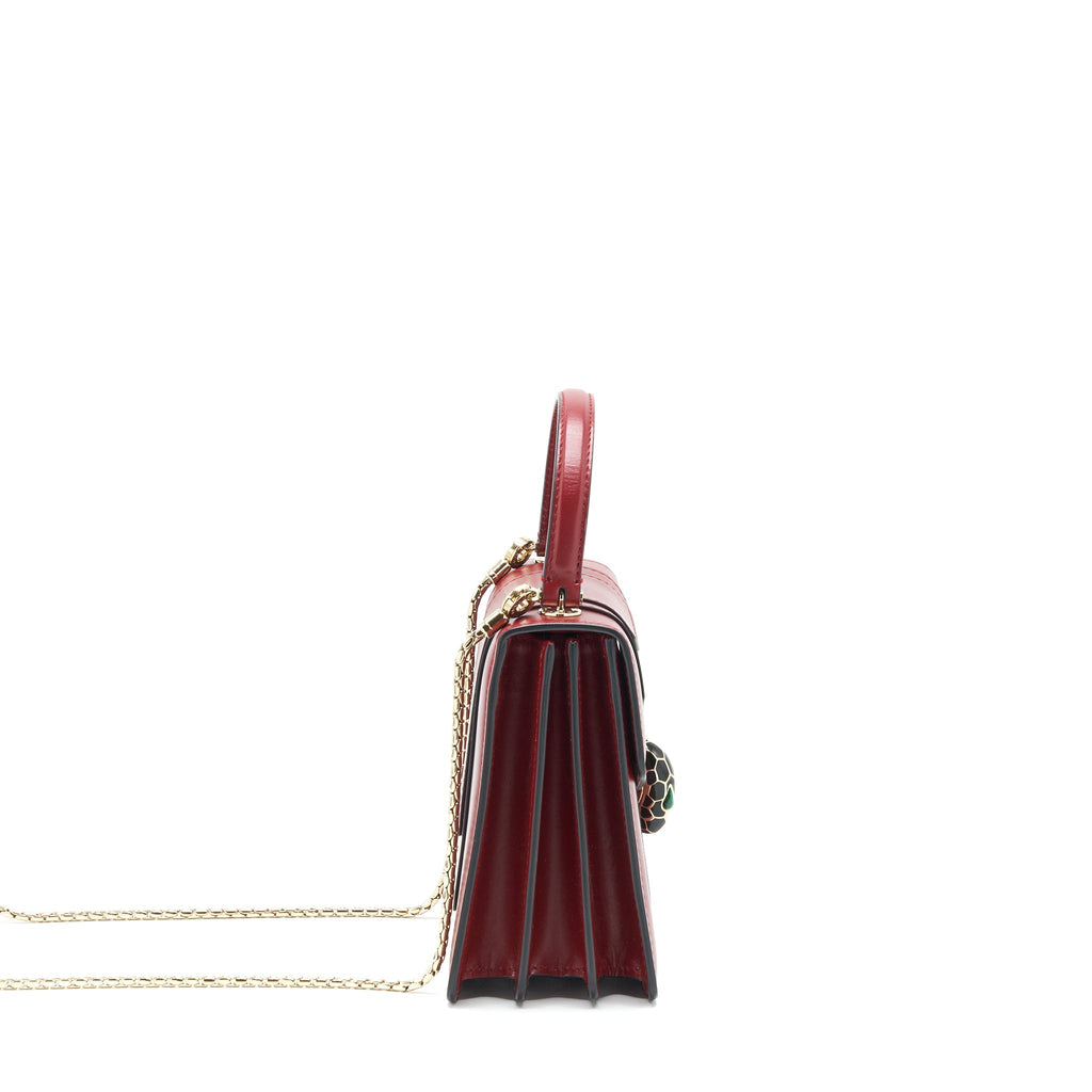 BVLGARI SERPENTI FOREVER TOP HANDLE BAG RED GHW