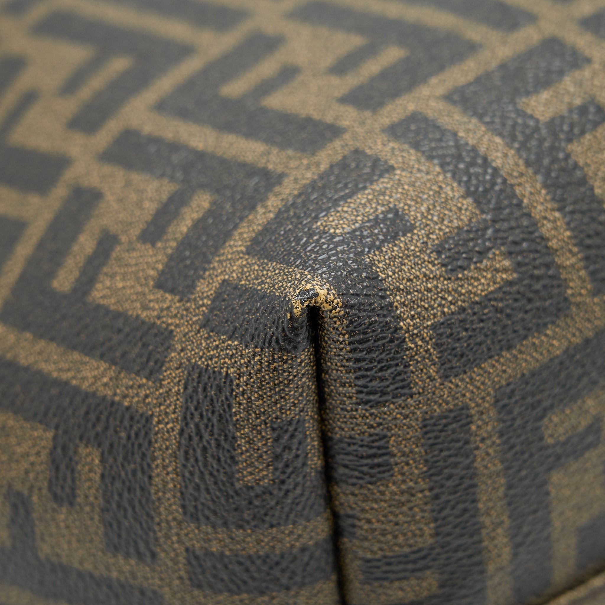 FENDI MONOGRAM LEATHER SHOPPER TOTE BAG