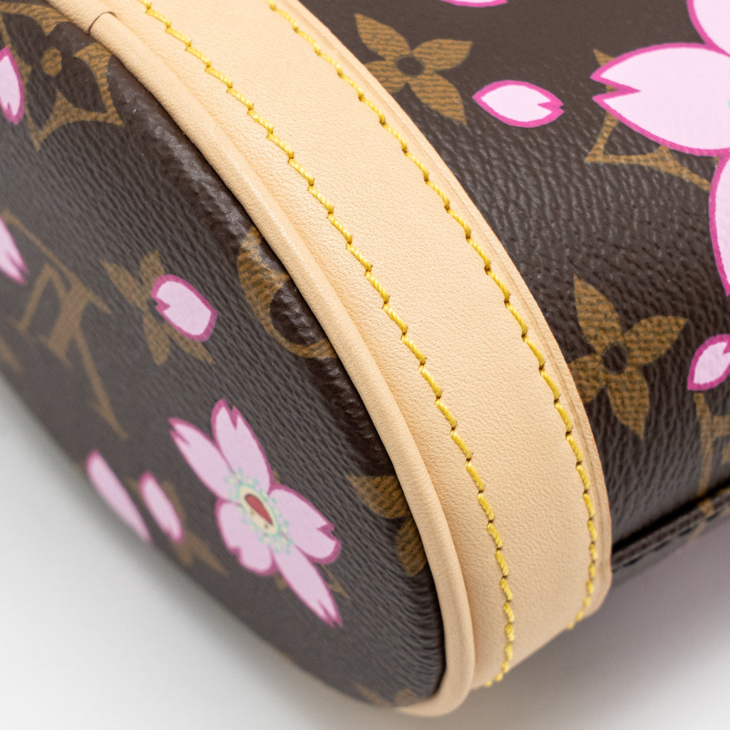 LOUIS VUITTON HARUKI MURAKAMI NANO BUCKET MONOGRAM CANVAS SAKURA BROWN GHW