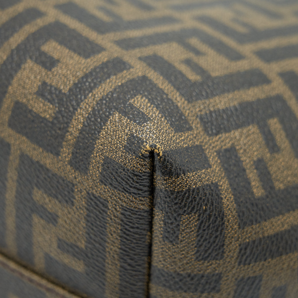 FENDI MONOGRAM LEATHER SHOPPER TOTE BAG