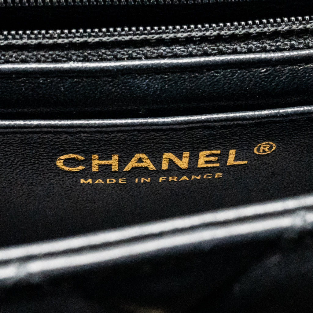 CHANEL COCO CHARMS MINI RECTANGULAR FLAP BAG LAMBSKIN BLACK LGHW