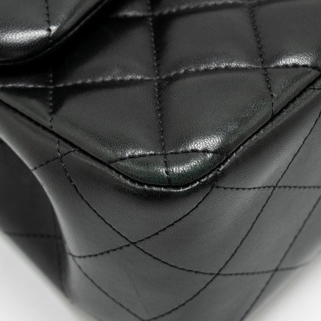 CHANEL JUMBO CLASSIC DOUBLE FLAP BAG LAMBSKIN BLACK GHW