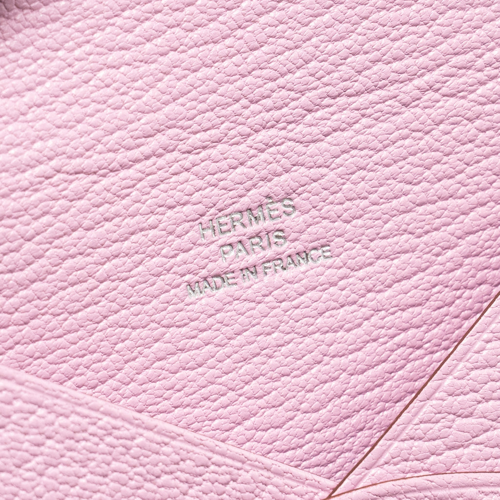 HERMES CALVI CARD HOLDER CHÈVRE MYSORE MAUVE SYLVESTRE SHW