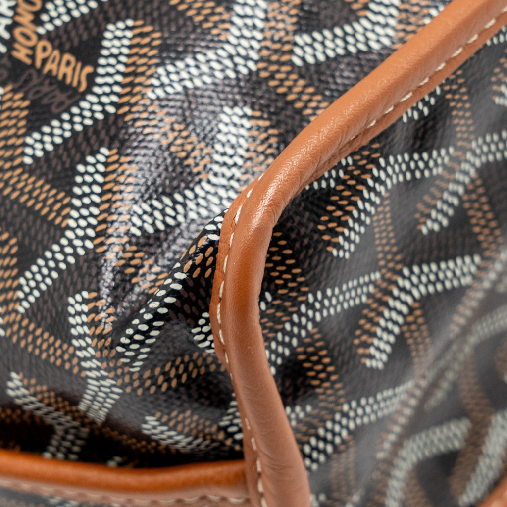 GOYARD MINI ANJOU TOTE GOYARDLINE CANVAS/LEATHER TAN/BLACK SHW