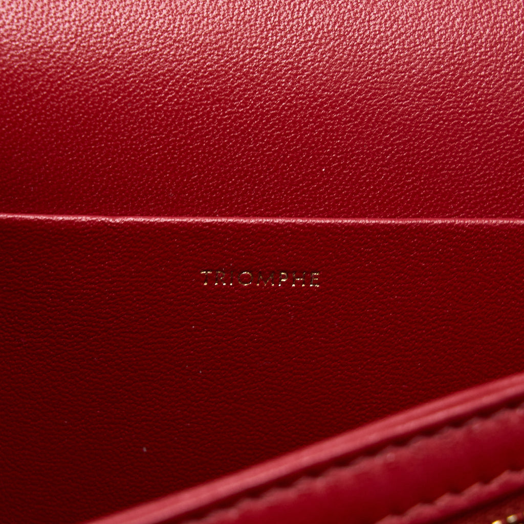 CELINE MEDIUM CLASSIQUE TRIOMPHE BAG SHINY CALFSKIN RED GHW