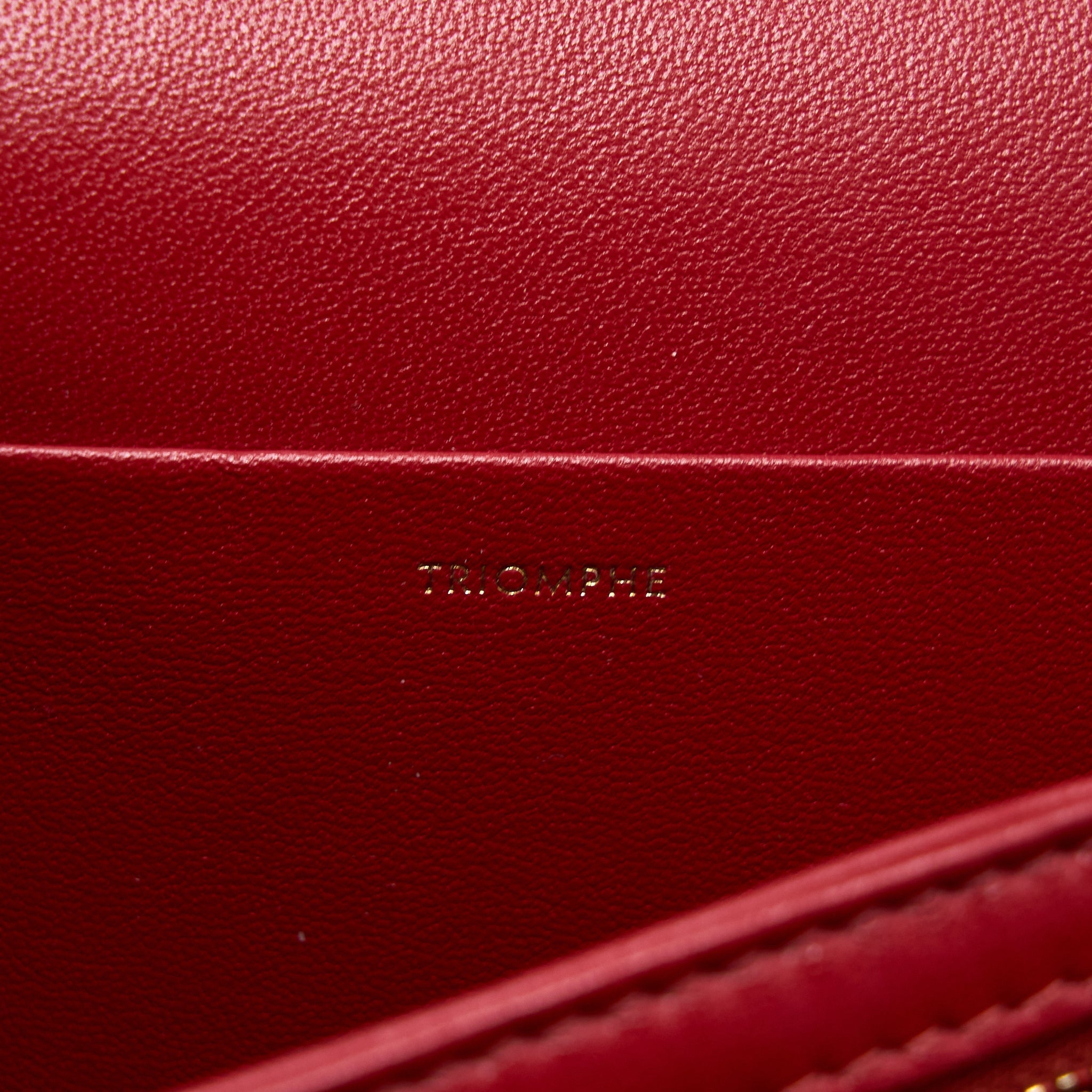 CELINE MEDIUM CLASSIQUE TRIOMPHE BAG SHINY CALFSKIN RED GHW