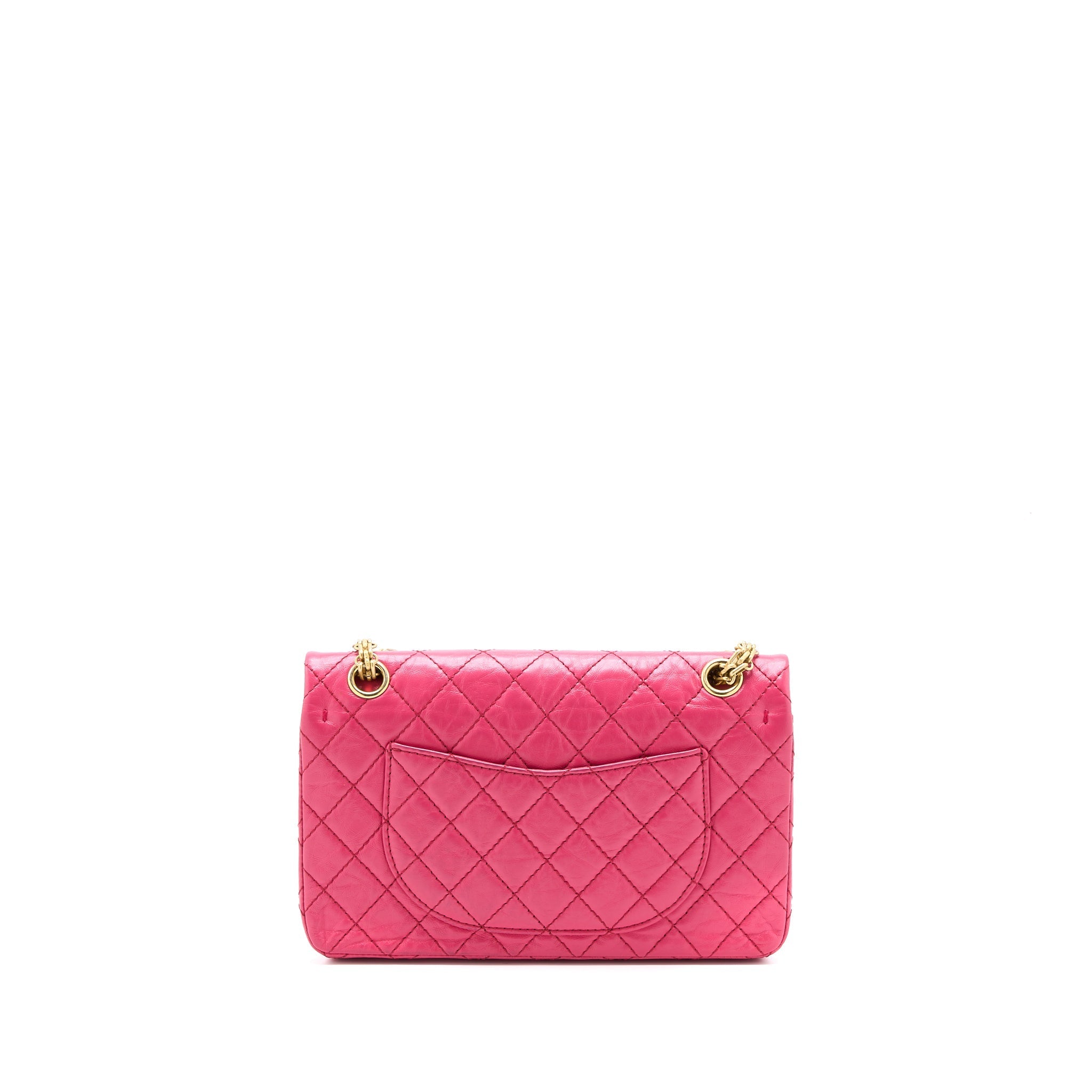 CHANEL SMALL 2.55 REISSUE AGED CALFSKIN HOT PINK BRUSHED GHW