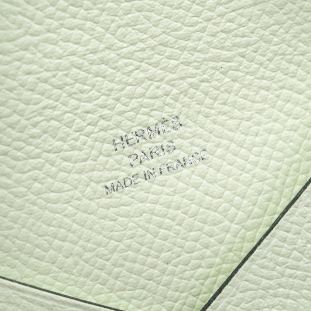 HERMES CALVI CARD HOLDER EPSOM VERT FIZZ SHW