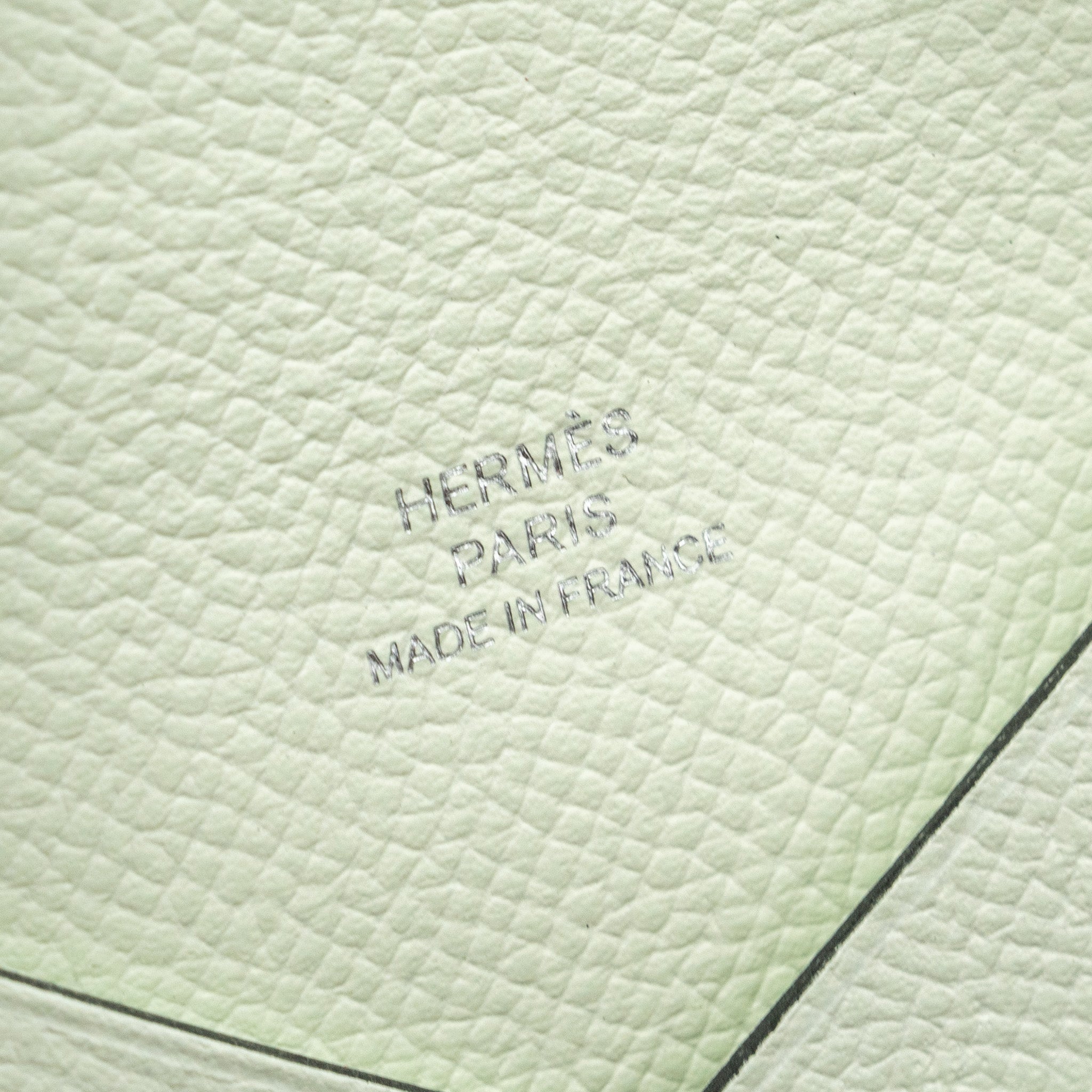 HERMES CALVI CARD HOLDER EPSOM VERT FIZZ SHW