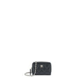 CHANEL MINI ZIPPY CARD HOLDER WITH CHAIN CAVIAR BLACK SHW