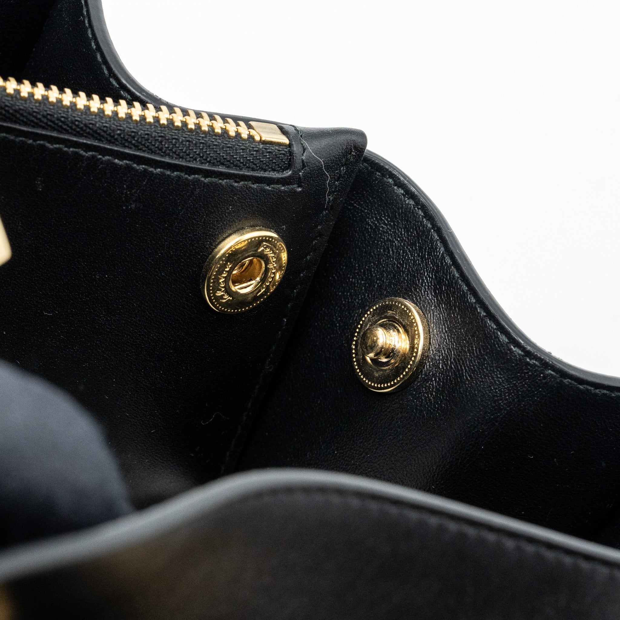 SALVATORE FERRAGAMO TOTE BAG CALFSKIN BLACK GHW
