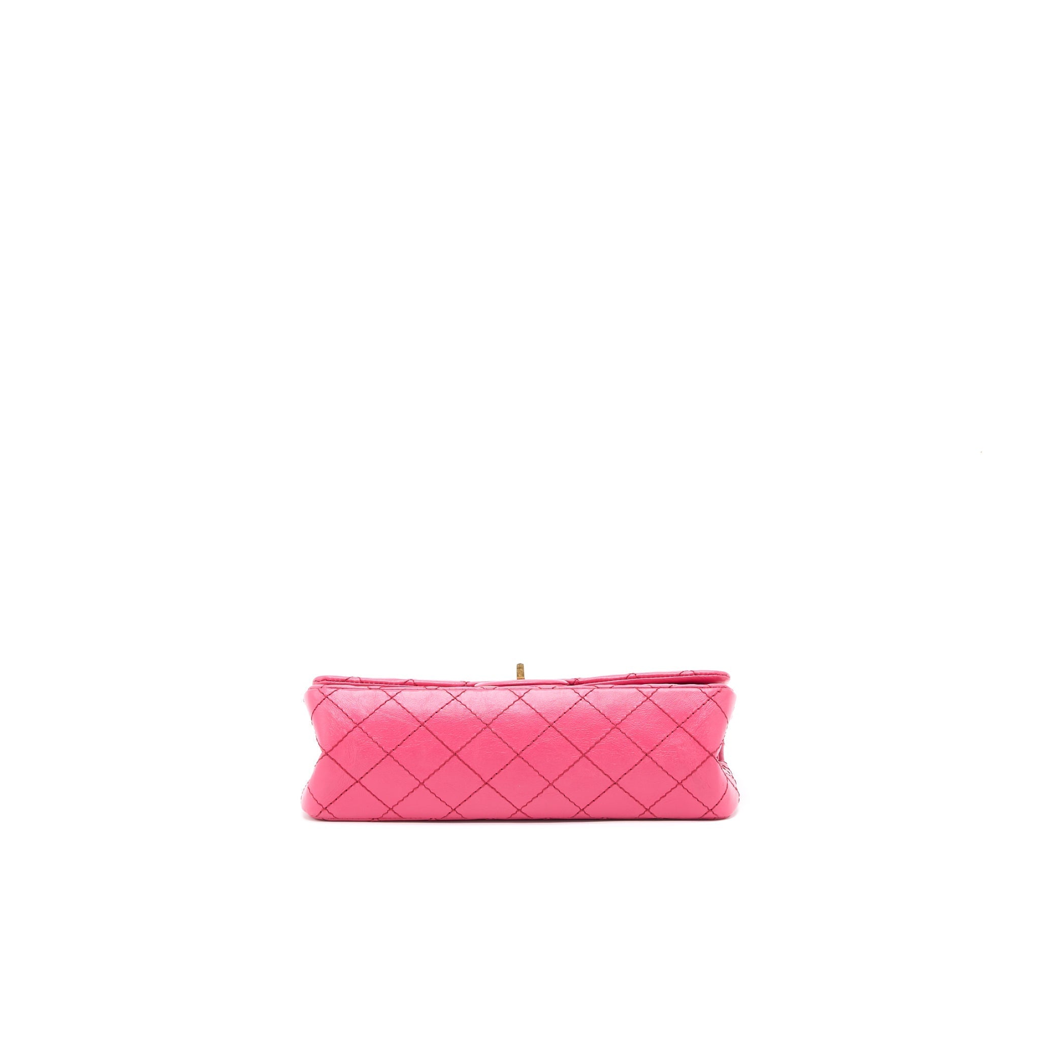 CHANEL SMALL 2.55 REISSUE AGED CALFSKIN HOT PINK BRUSHED GHW