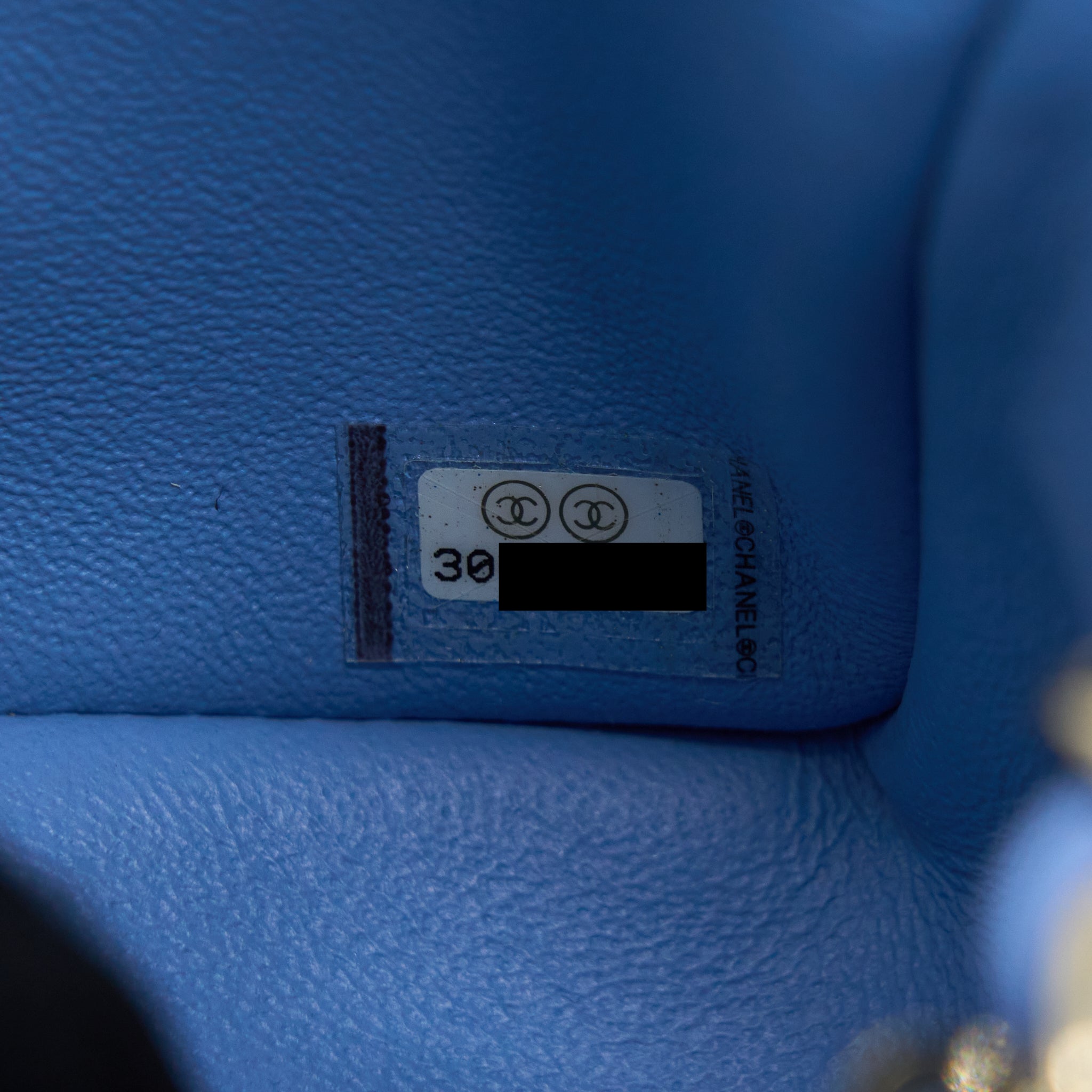 CHANEL MINI RECTANGULAR FLAP BAG LAMBSKIN BLUE LGHW