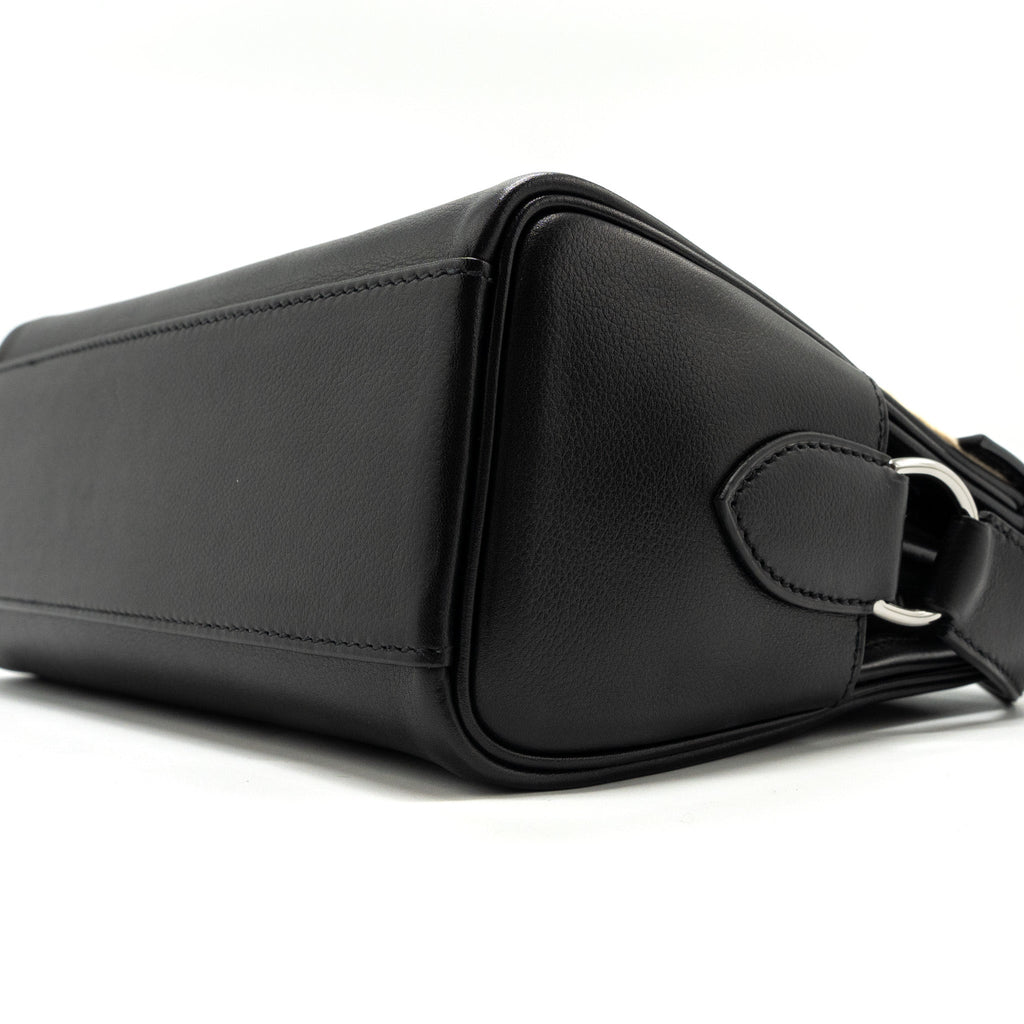 HERMES KELLY MESSANGER PM BAG EVERGRAIN BLACK SHW