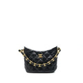 CHANEL 22K HOBO SHOULDER BAG LAMBSKIN BLACK GHW (MICROCHIP)