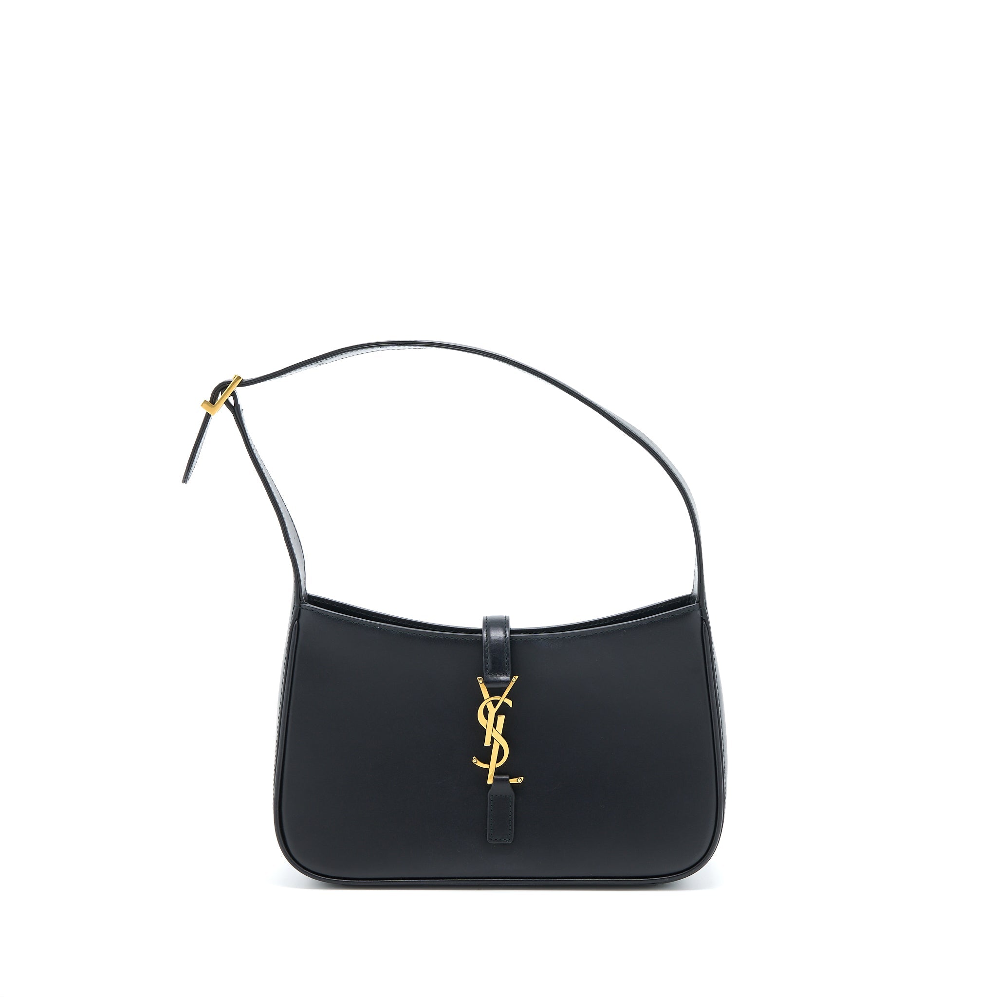 SAINT LAURENT LE 5 A 7 SMOOTH CALFSKIN BLACK BRUSHED GHW