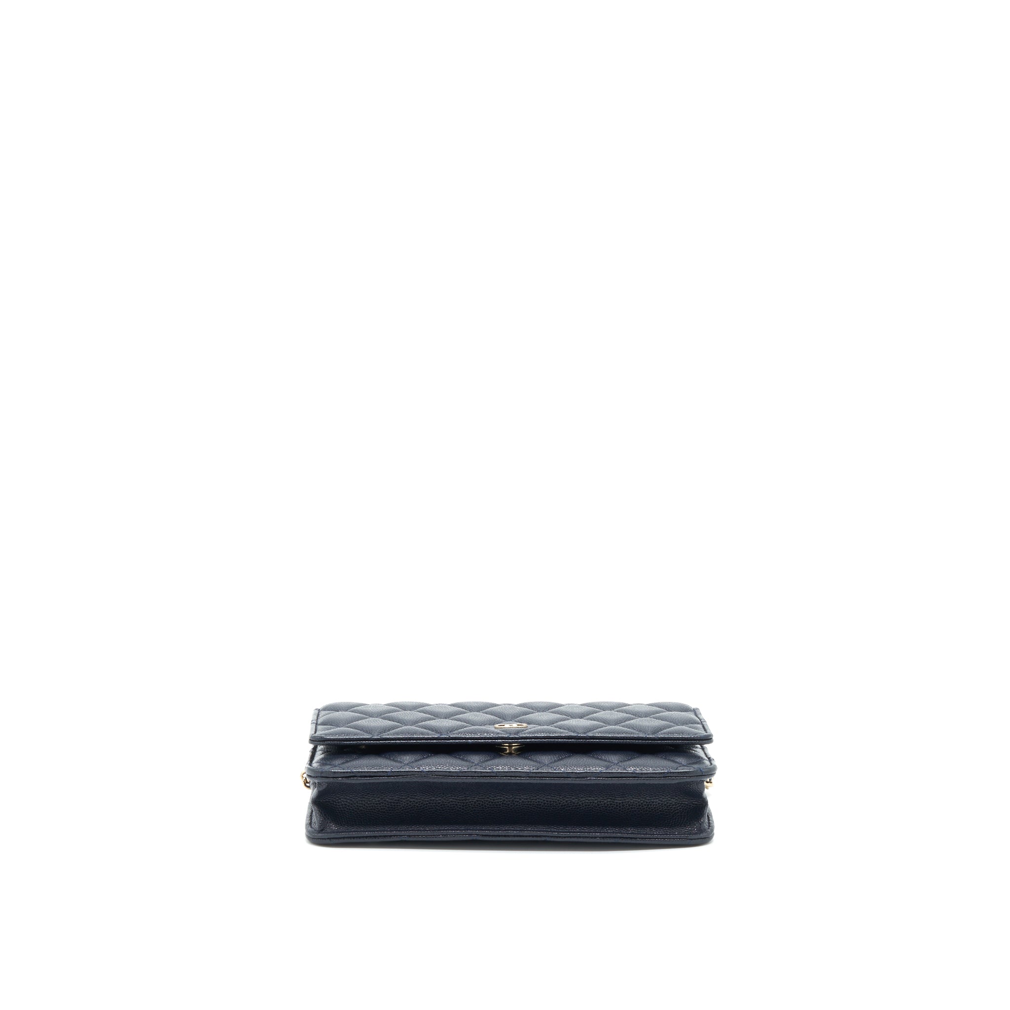 CHANEL CLASSIC WALLET ON CHAIN CAVIAR NAVY LGHW