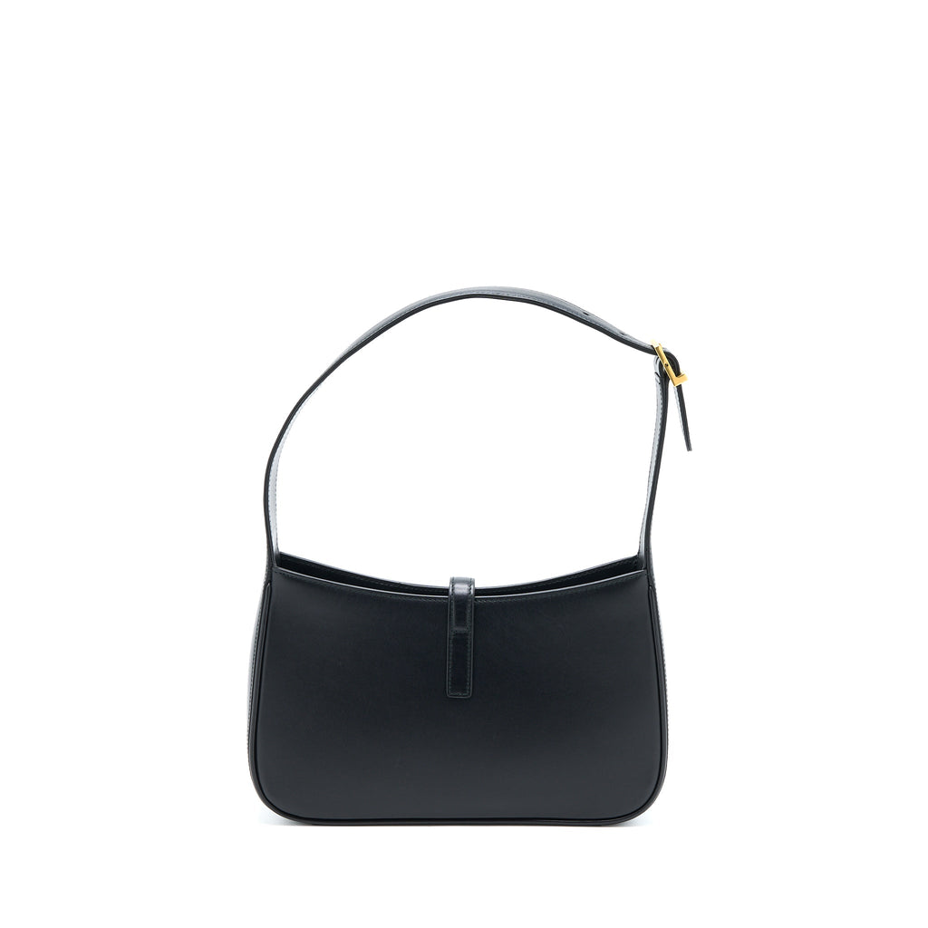 SAINT LAURENT LE 5 A 7 SMOOTH CALFSKIN BLACK BRUSHED GHW
