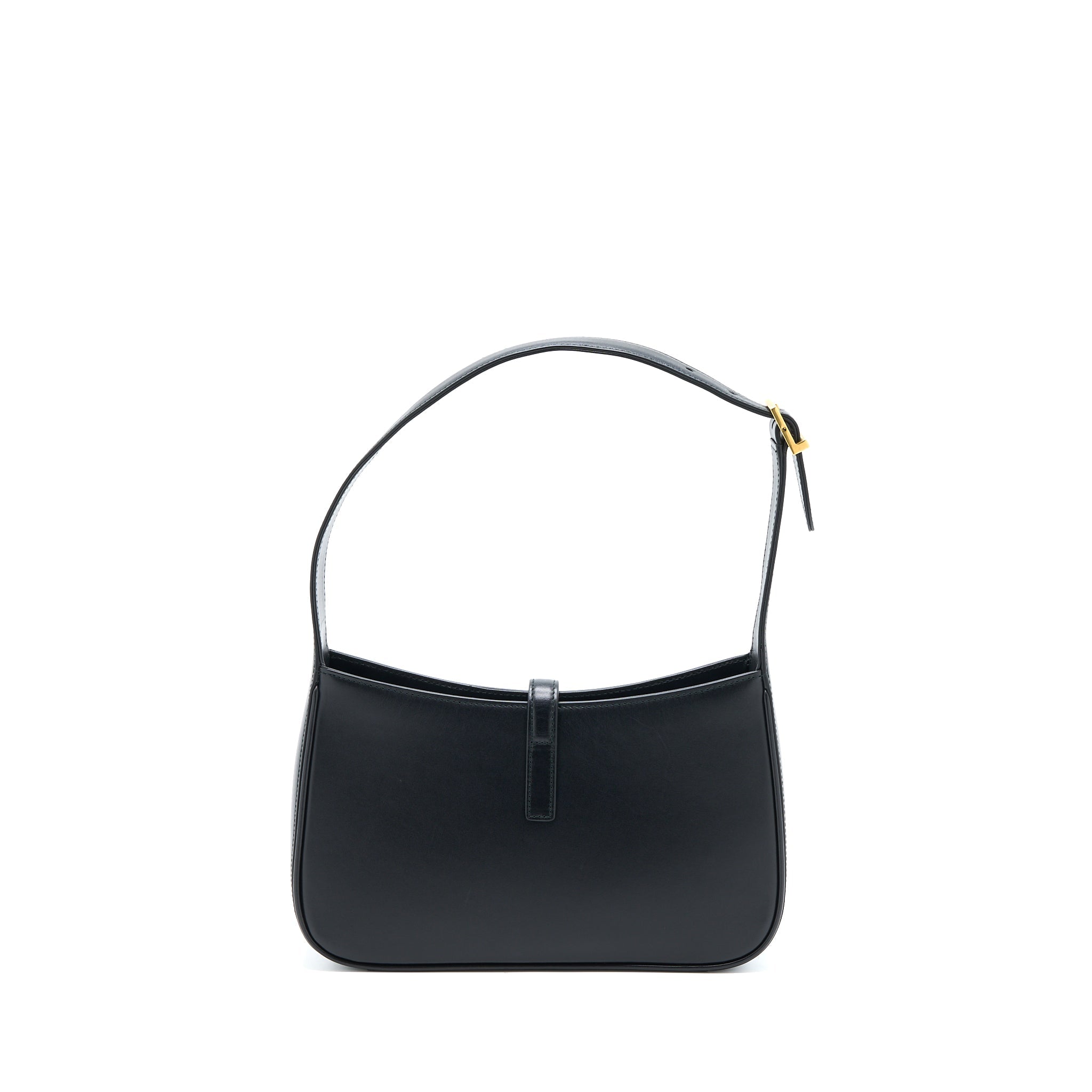 SAINT LAURENT LE 5 A 7 SMOOTH CALFSKIN BLACK BRUSHED GHW