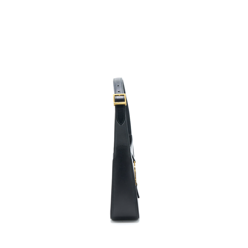 SAINT LAURENT LE 5 A 7 SMOOTH CALFSKIN BLACK BRUSHED GHW