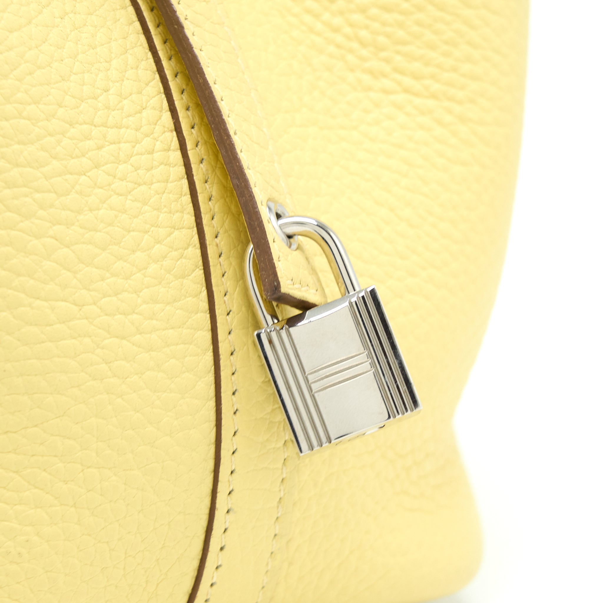 HERMES PICOTIN 18 LOCK BAG CLEMENCE 1Z JAUNE POUSSIN SHW