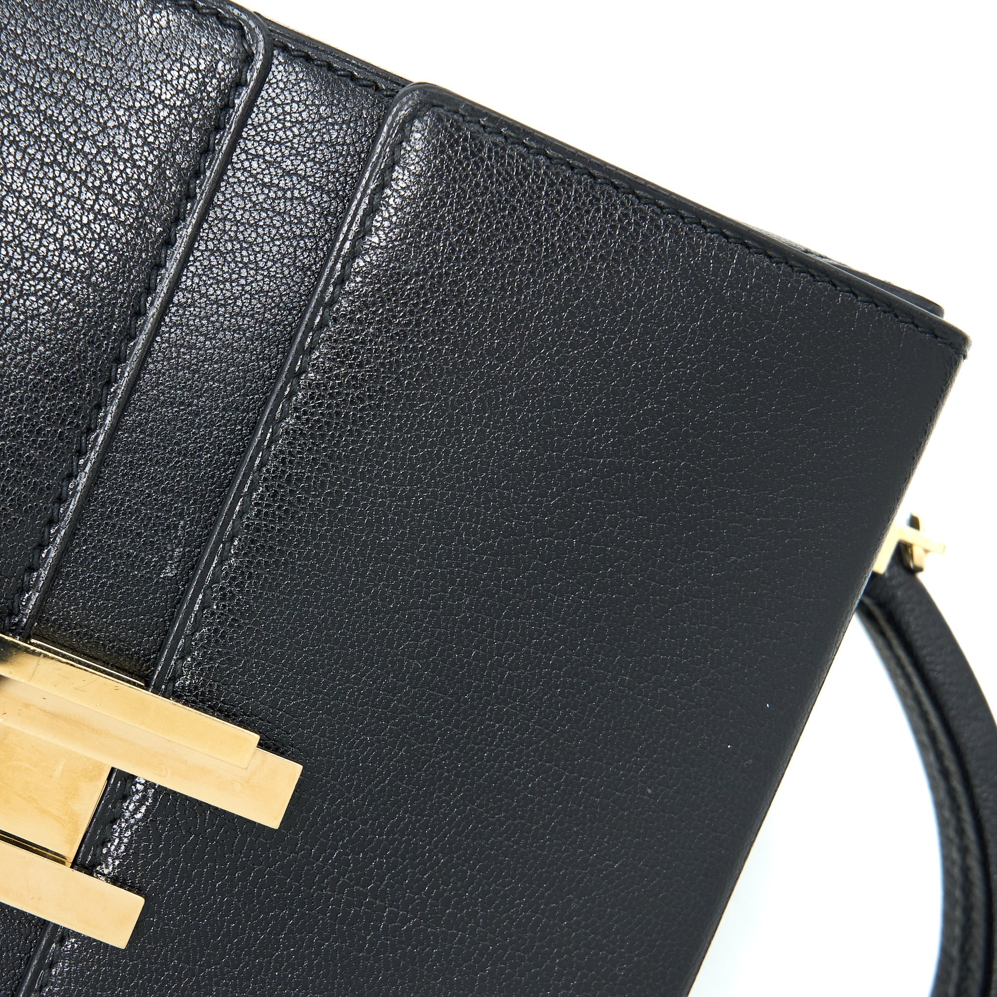 HERMES CINHETIC BAG CHEVRE CHAMKILA BLACK GHW