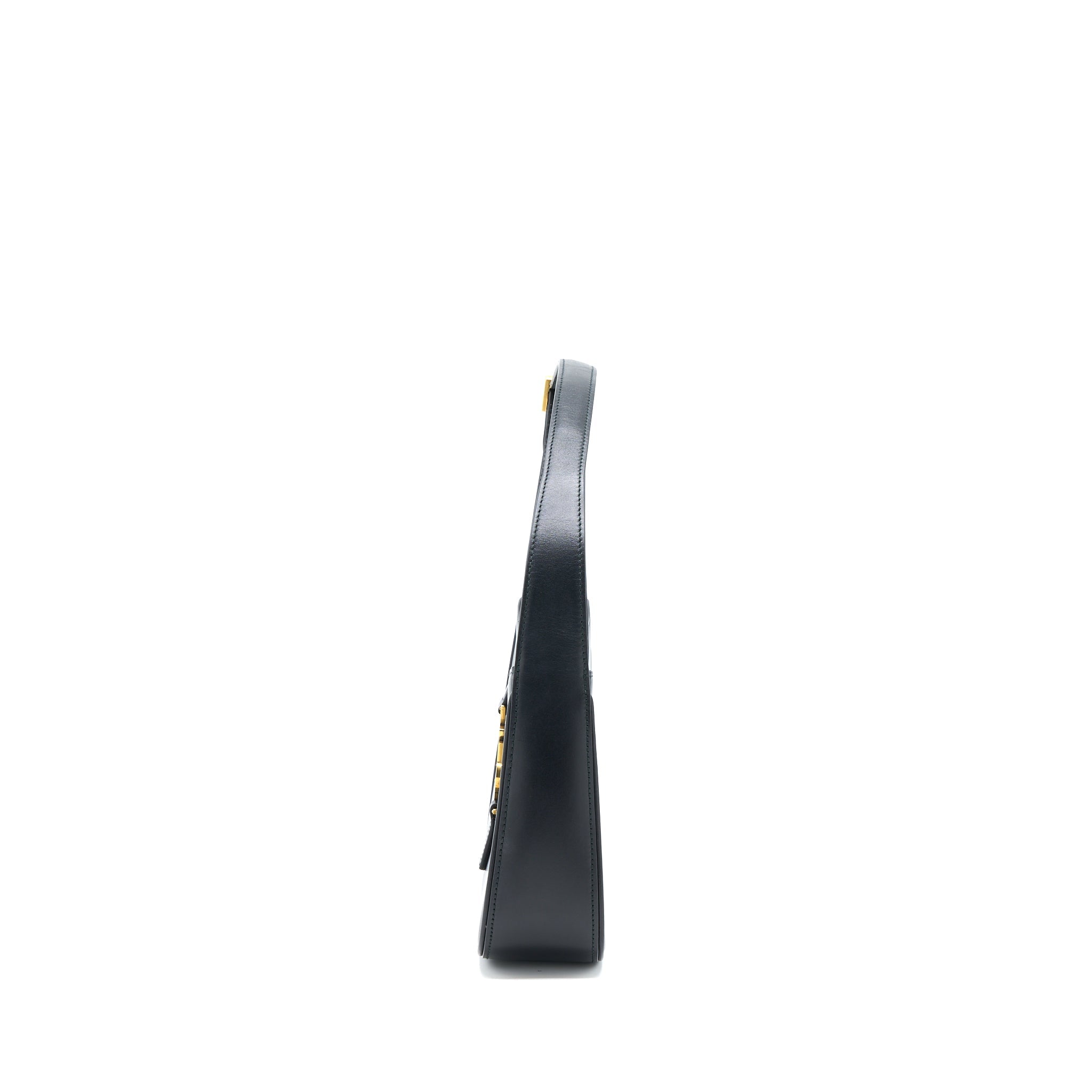 SAINT LAURENT LE 5 A 7 SMOOTH CALFSKIN BLACK BRUSHED GHW