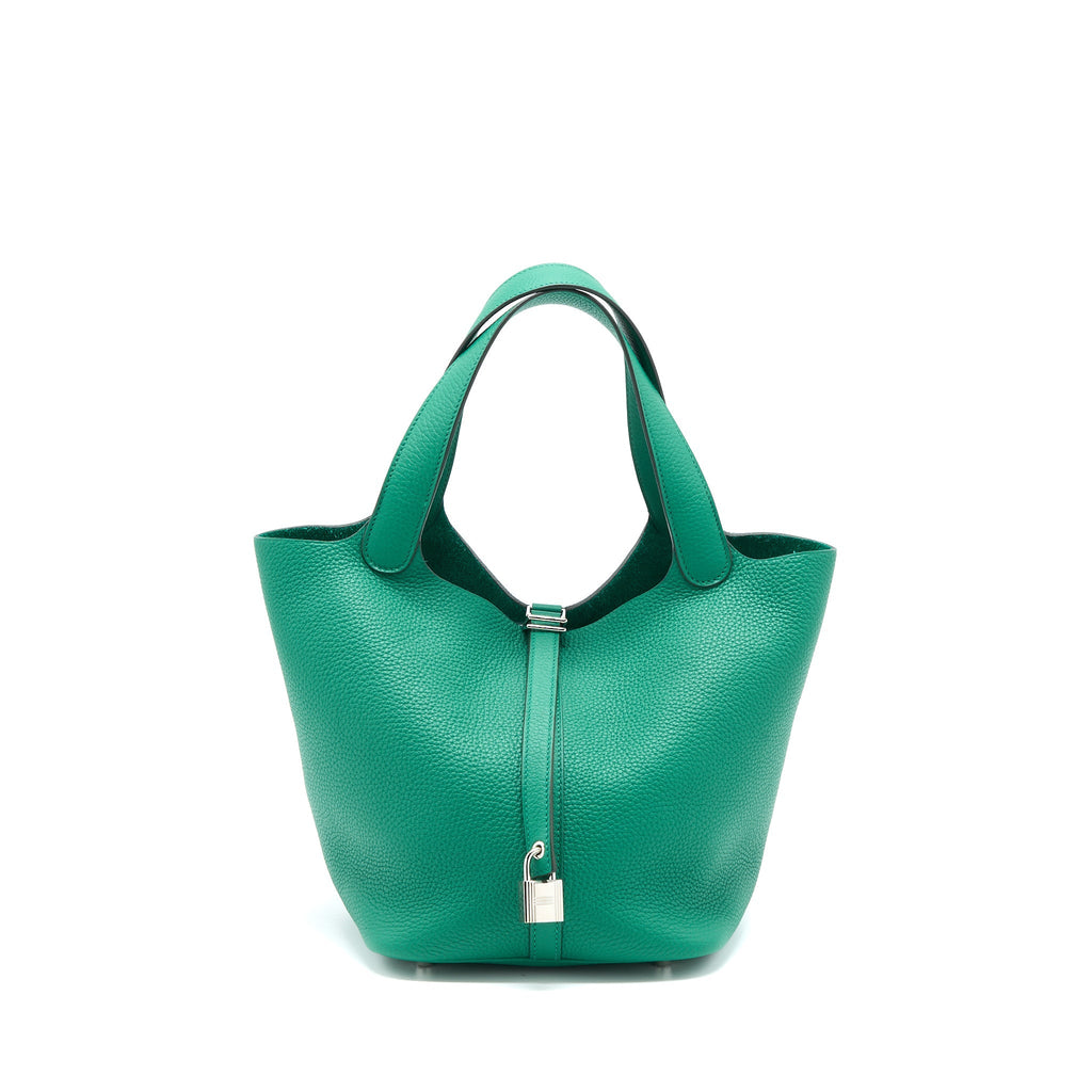 HERMES PICOTIN 22 LOCK BAG CLEMENCE U4 VERT VERTIGO SHW