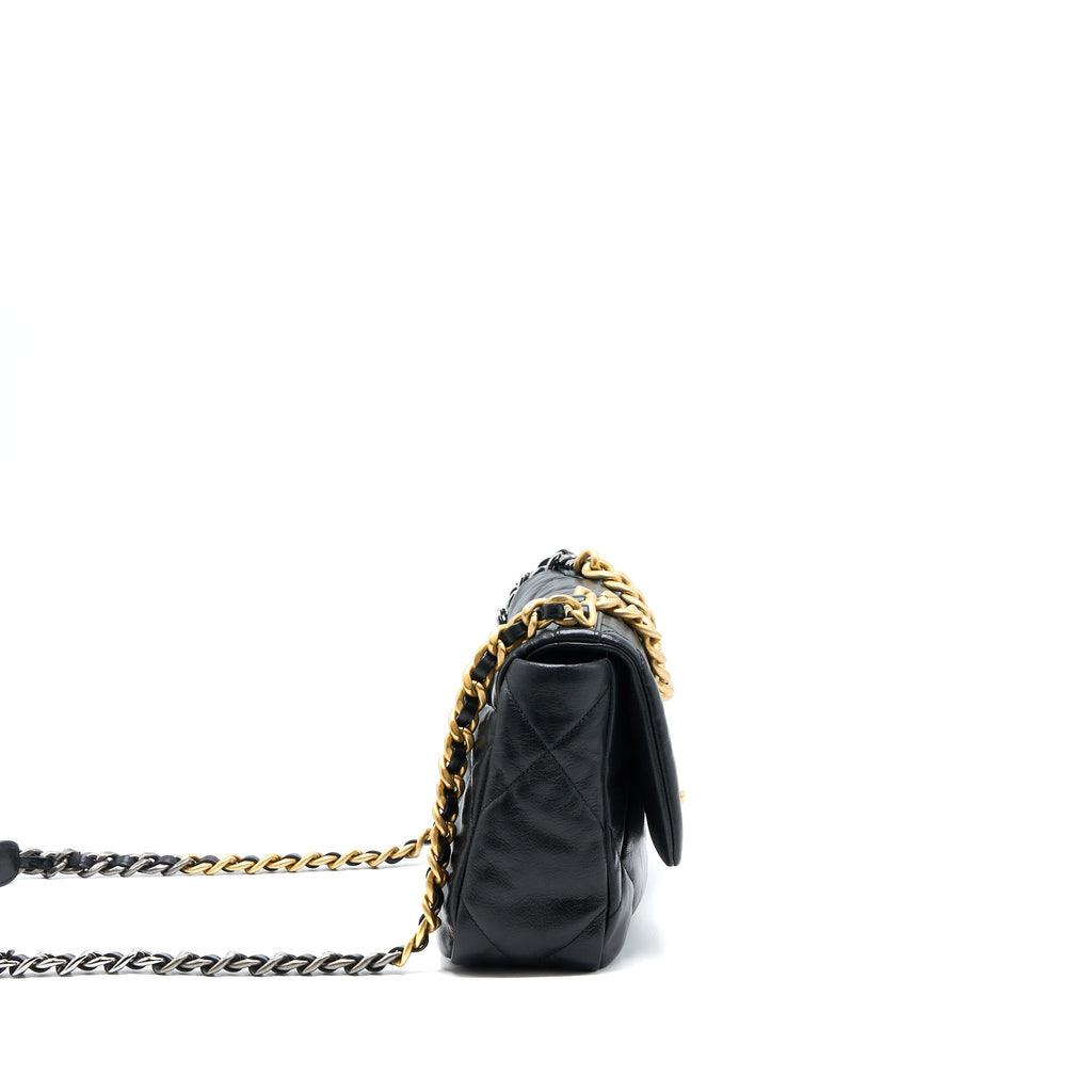 CHANEL SMALL 19 BAG GOATSKIN BLACK MULTICOLOURED HARDWARE