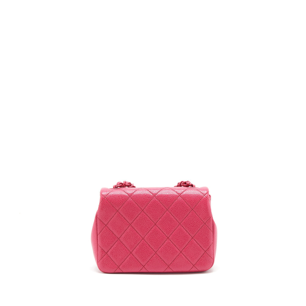 CHANEL MINI SQUARE CAVIAR PINK IN PINK HARDWARE