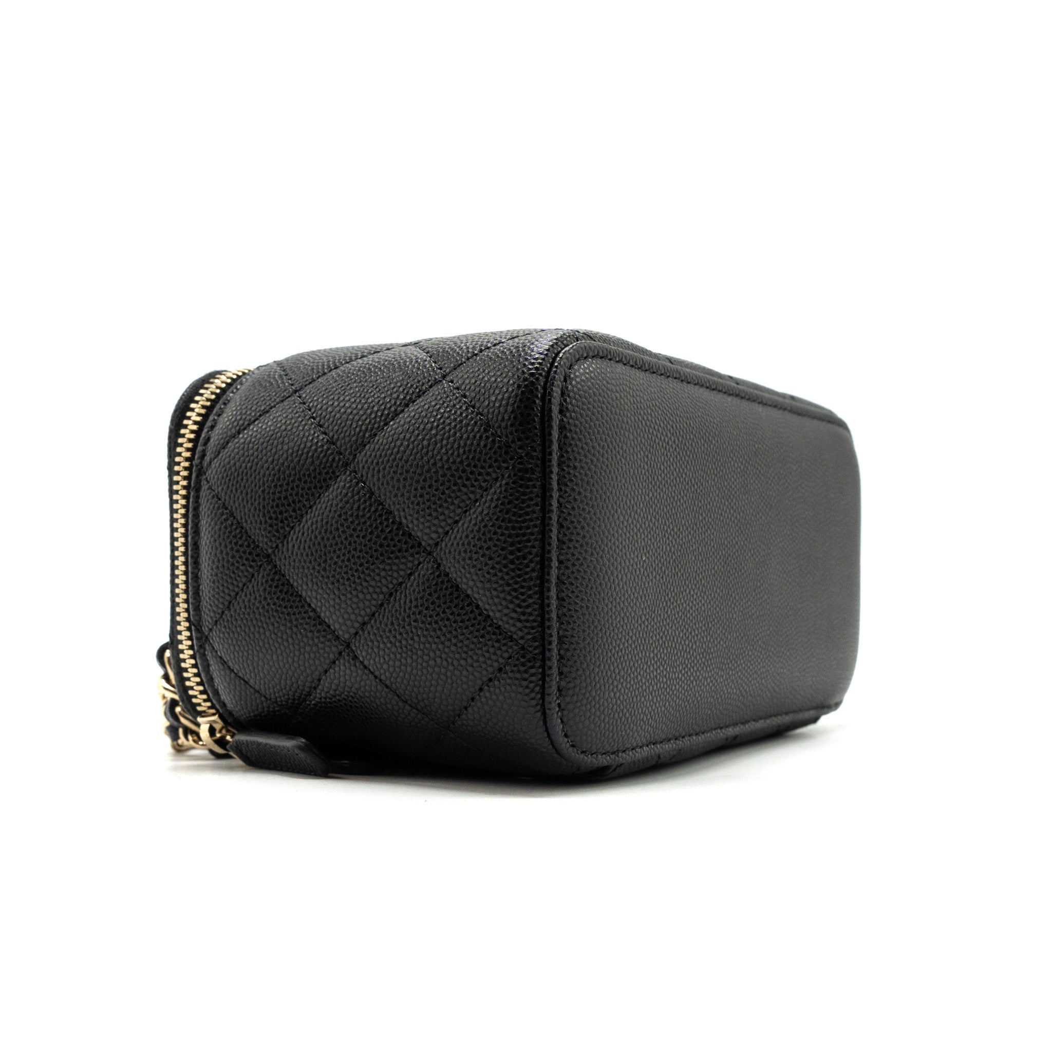 CHANEL LONG VANITY WITH CHAIN CAVIAR BLACK LGHW