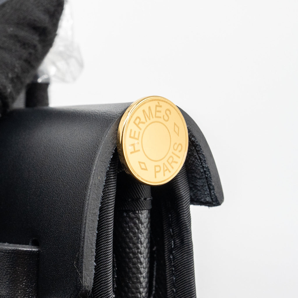 HERMES HERBAG 31 WITH BERLINE CANVAS AND HUNTER IN BLACK GHW