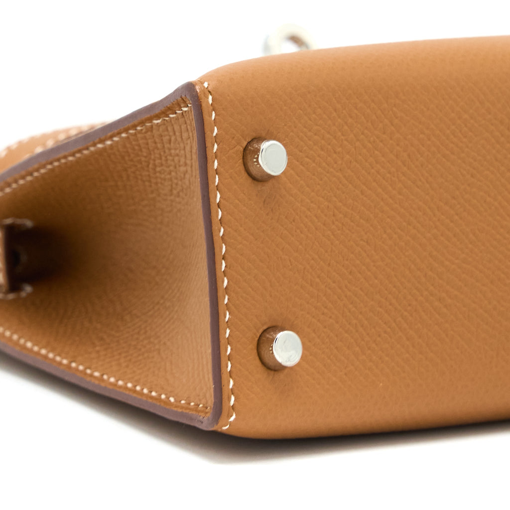 HERMES MINI KELLY EPSOM GOLD SHW
