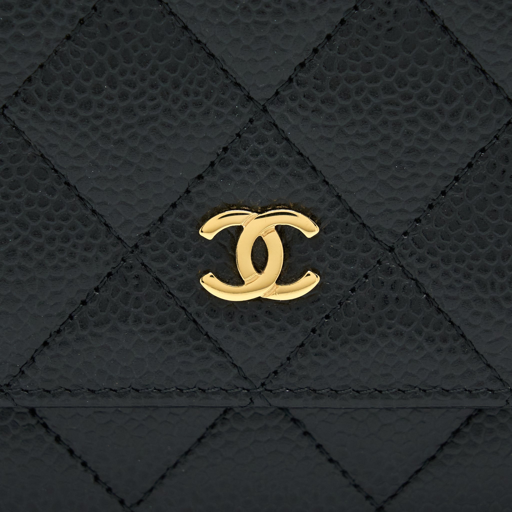 CHANEL CLASSIC WALLET ON CHAIN CAVIAR BLACK GHW