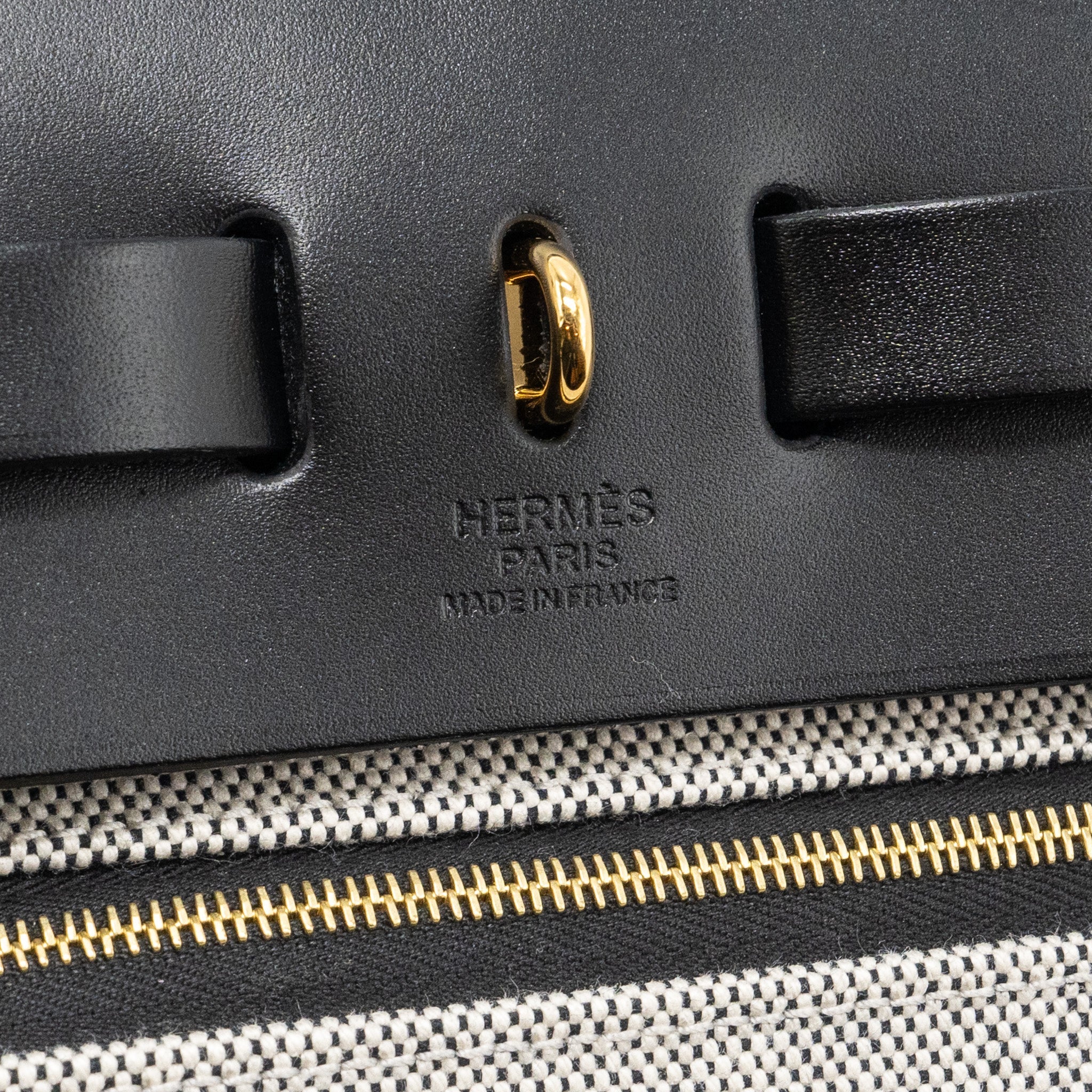 HERMES HERBAG 31 WITH BERLINE CANVAS AND HUNTER IN BLACK GHW
